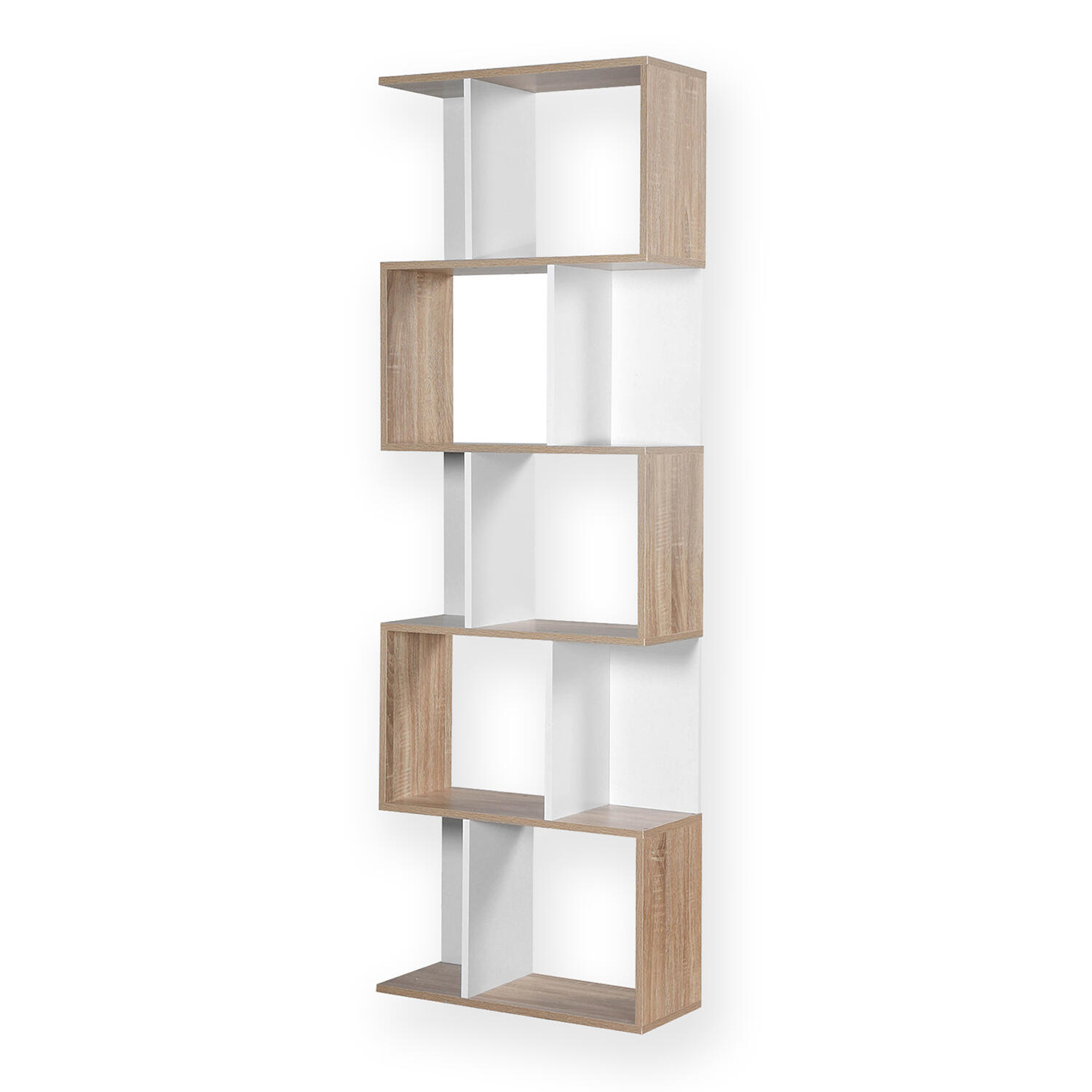 Calicosy - Boekenkast H180 cm - Houtl en wit decor