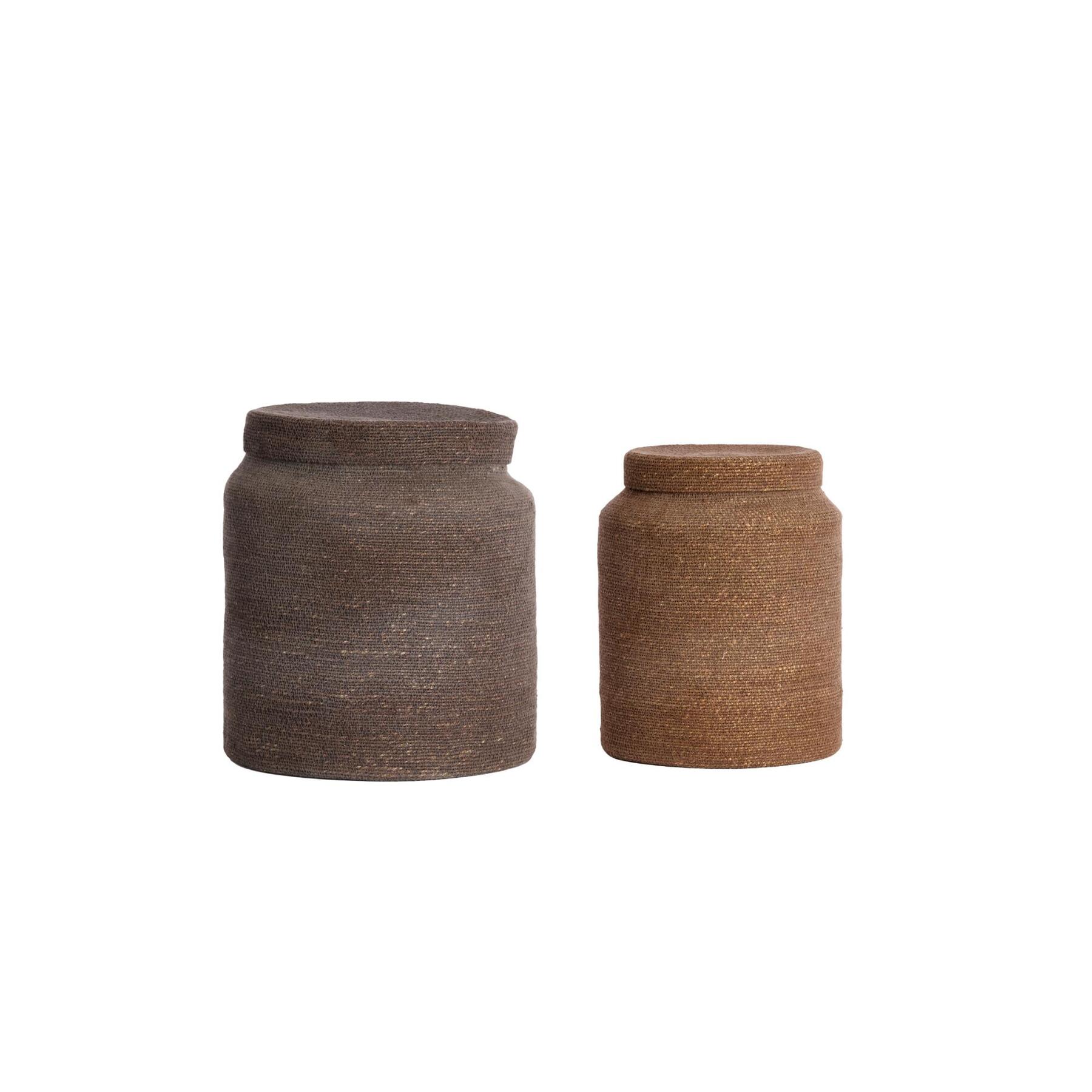 Light & Living Mand Betania - Donkerbruin - Ø33cm - Set van 2
