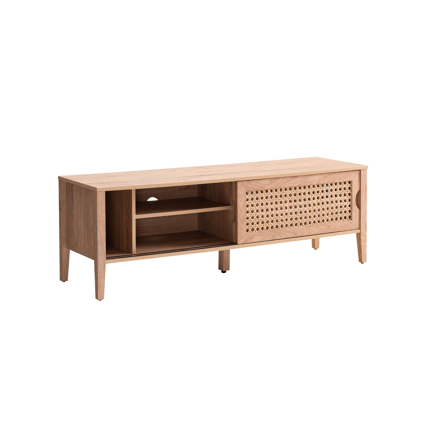 Calicosy - TV-meubel met 2 Schuifdeuren - Rotan decor - B138 cm