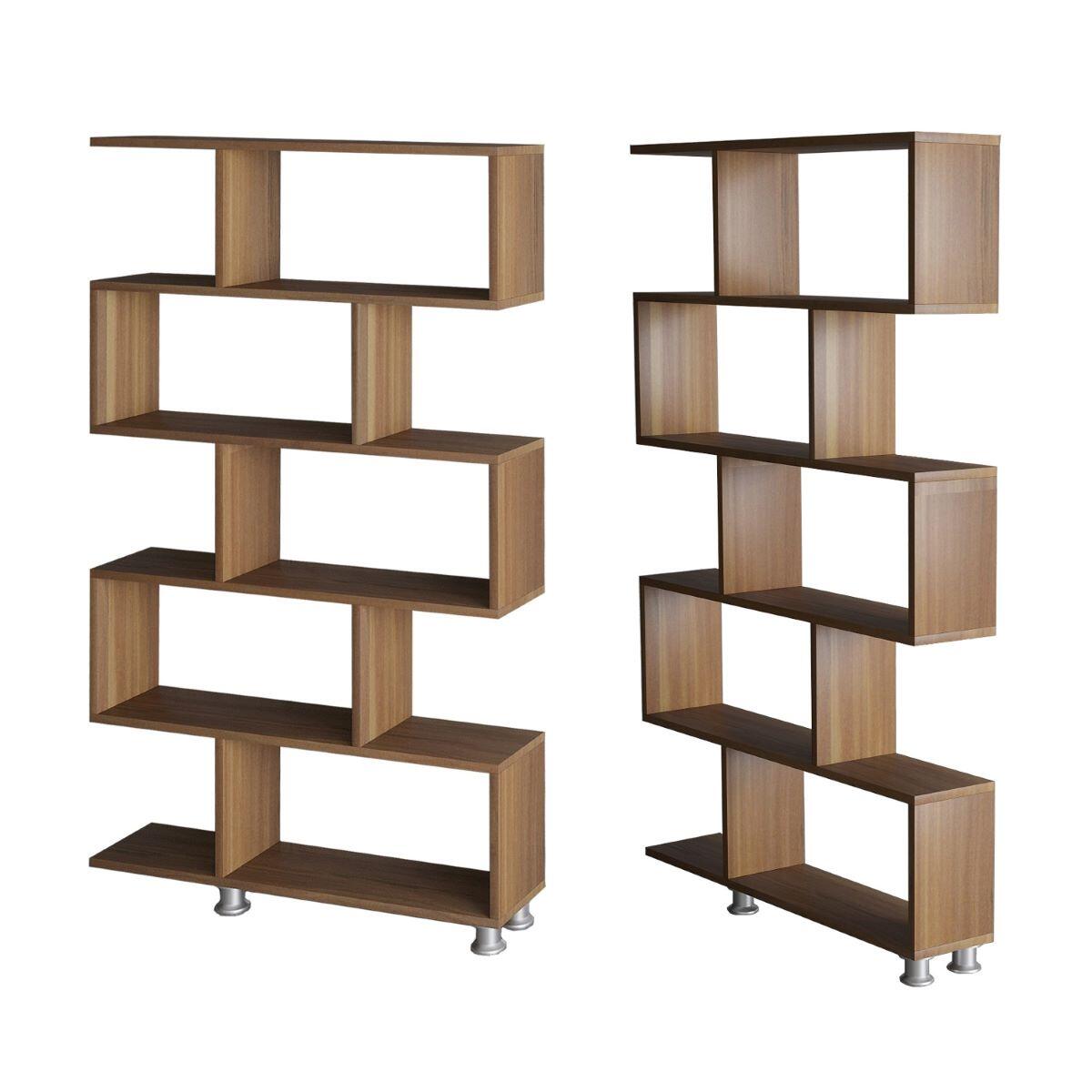 Calicosy - Boekenkast NILÜFER - Walnoot houtdecor - H156 cm