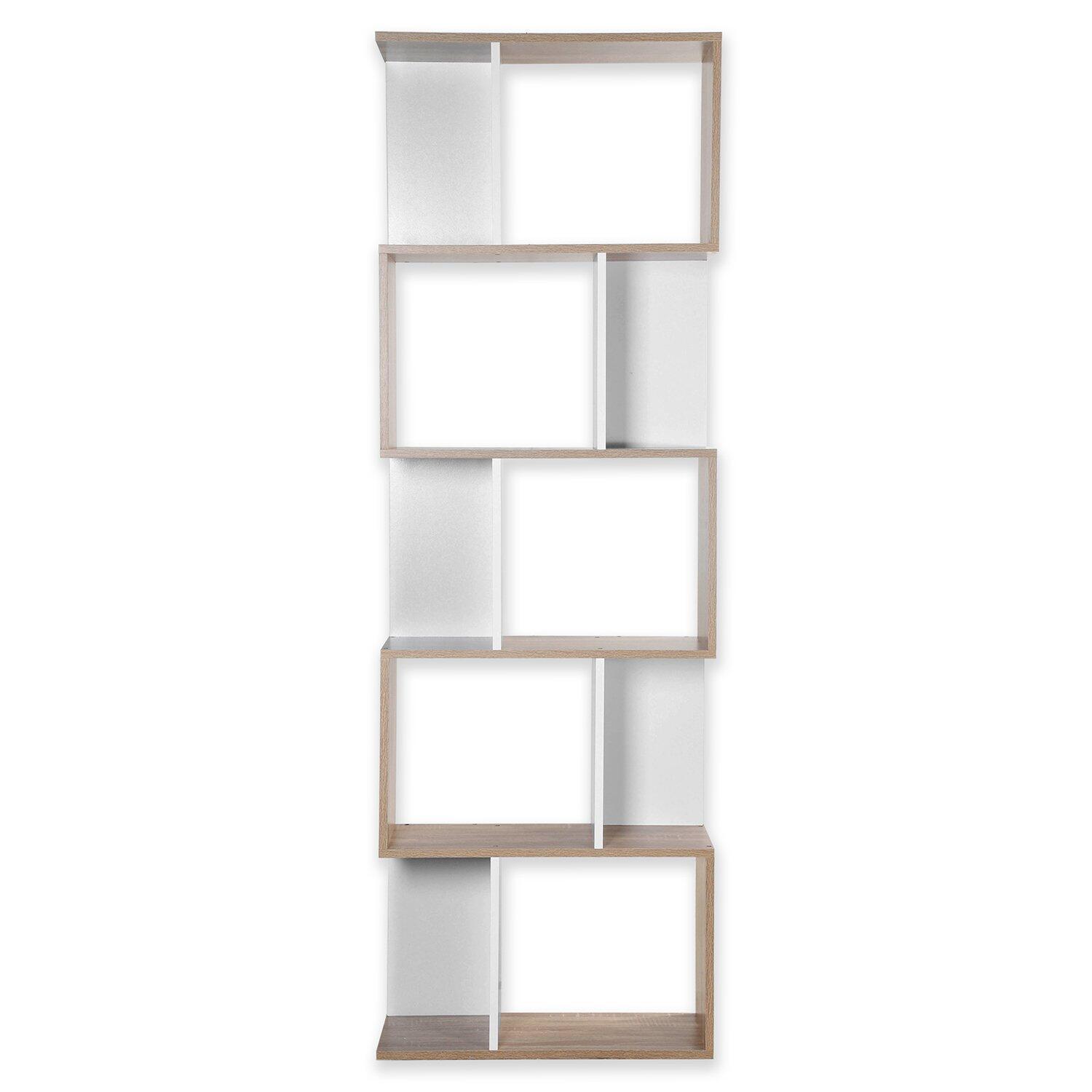 Calicosy - Boekenkast H180 cm - Houtl en wit decor