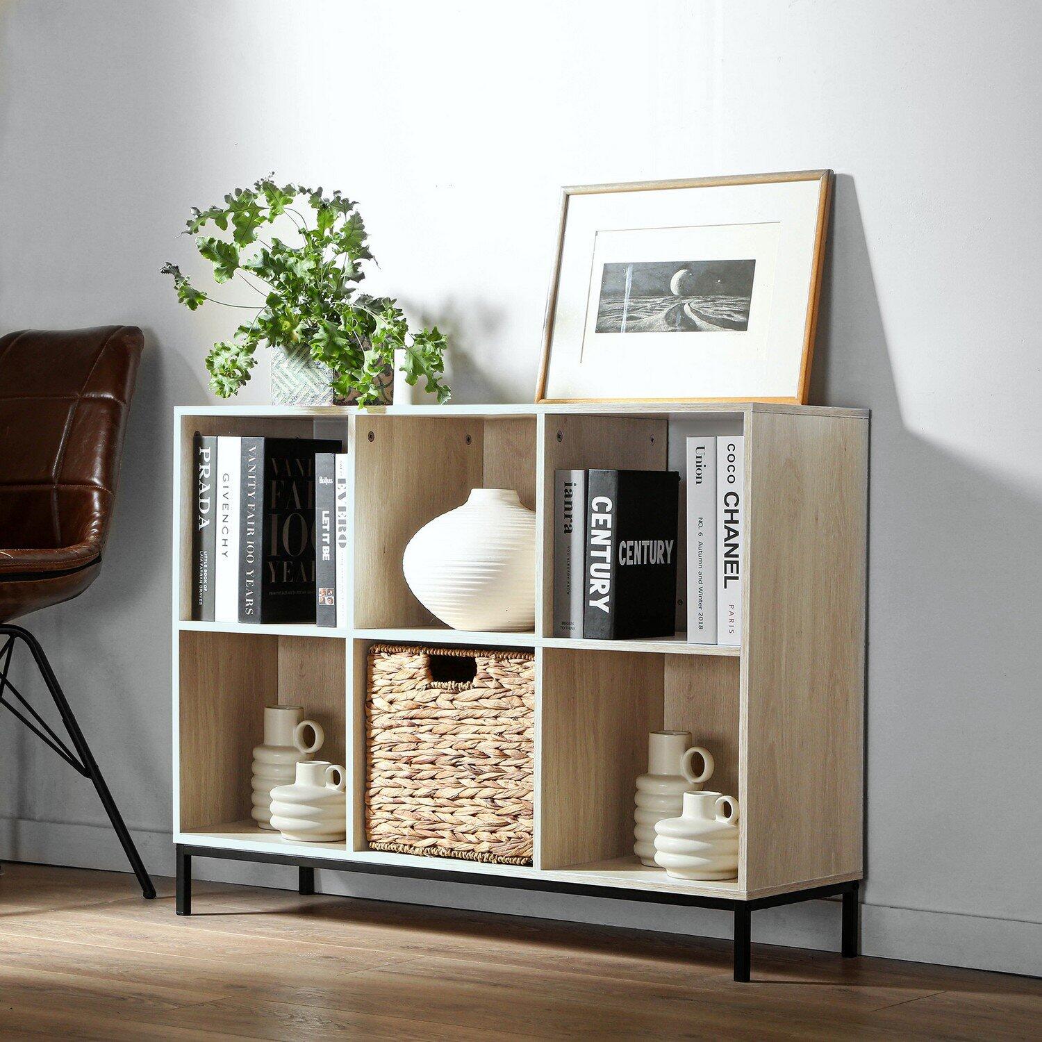 Calicosy - Boekenkast met 6 vakken - B93,5 cm