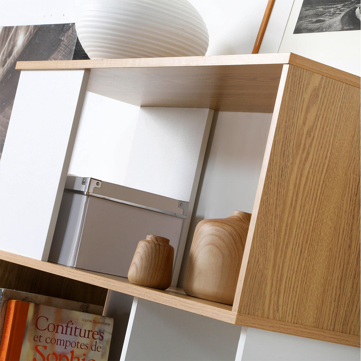 Calicosy - Boekenkast - Wit en Eikenlook - B80 x H173,5 cm