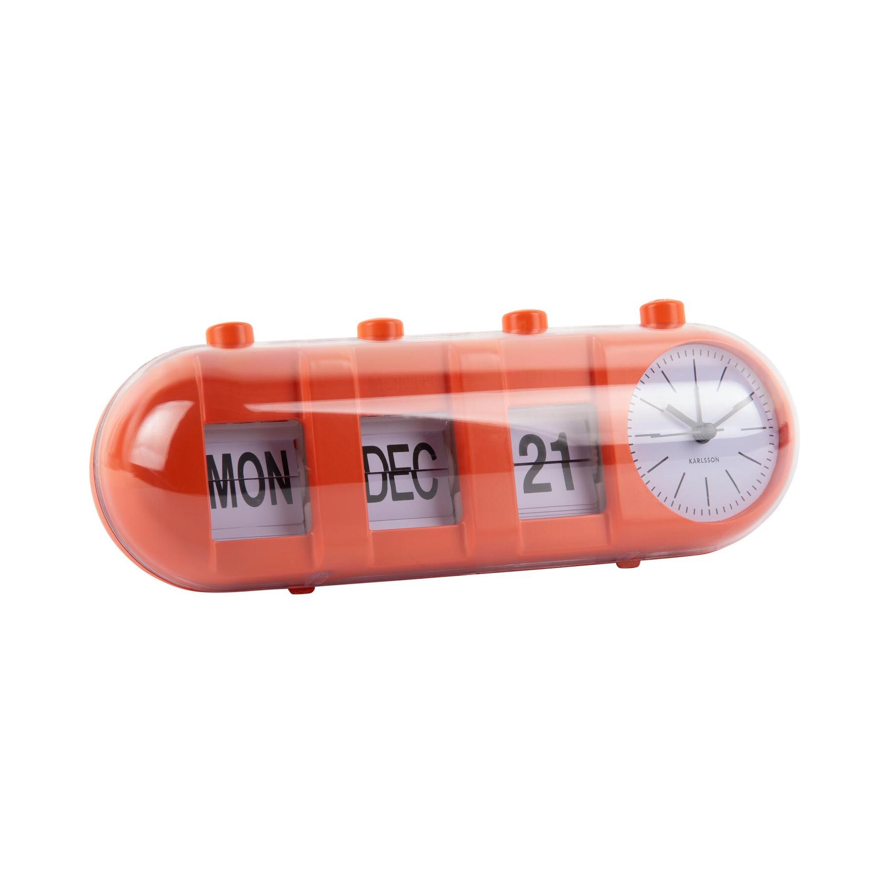 Karlsson - Alarm Clock Retro Tube Calendar Flip