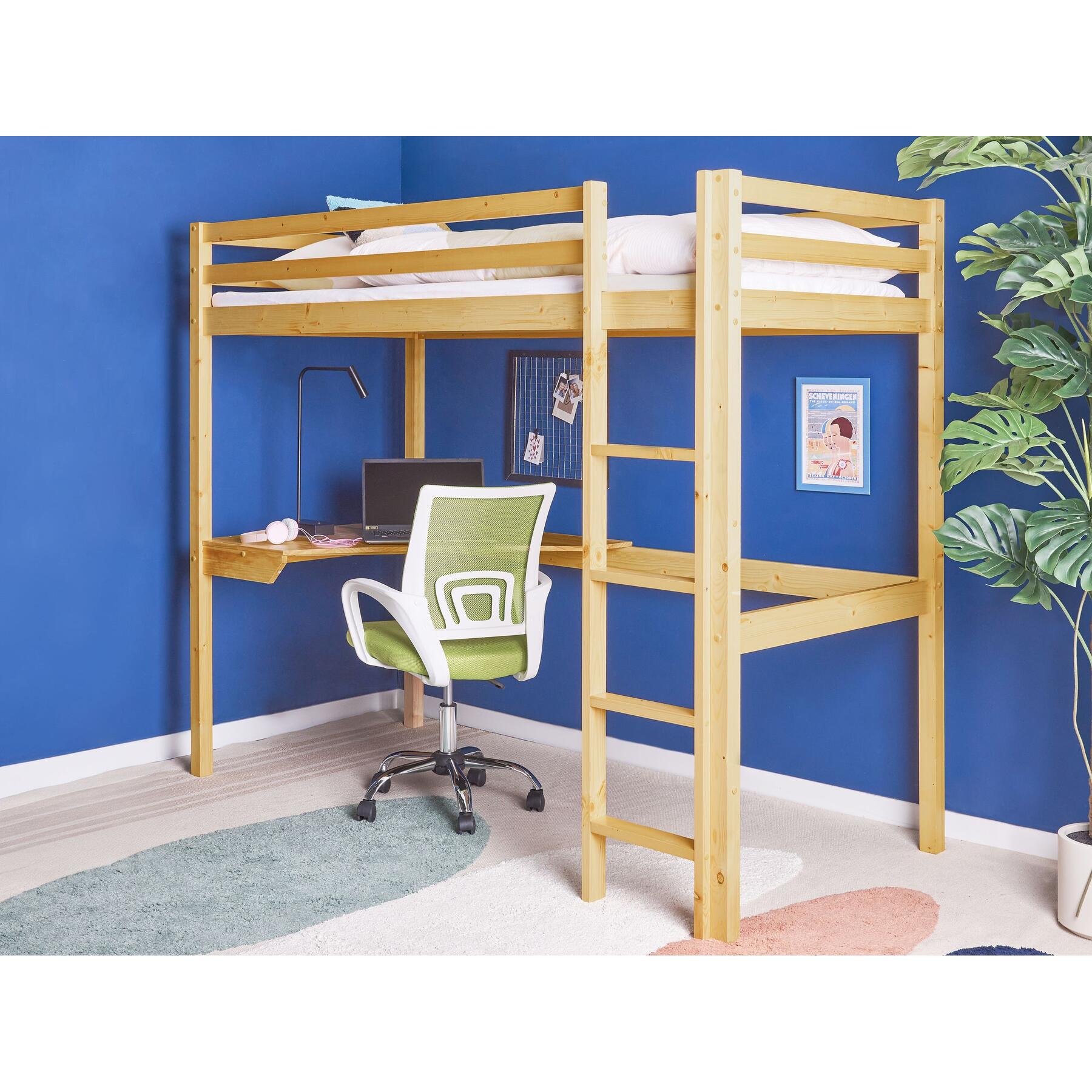 Beliani - LOURY - Kinderbed - Lichtbruin - 90 x 200 cm - Dennenhout