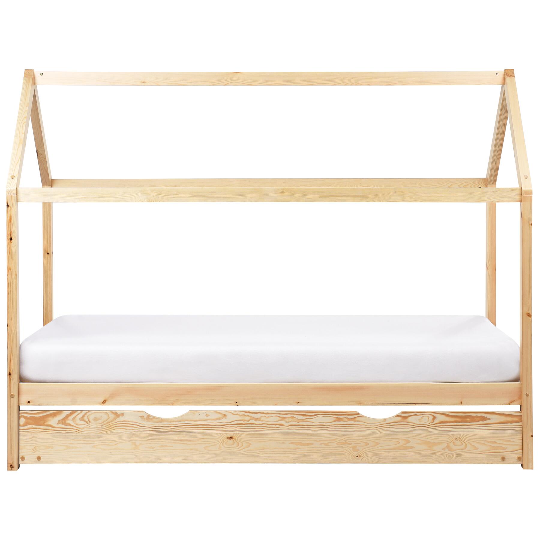 Beliani - CRILLON - Onderschuifbed - Lichtbruin - 90 x 200 - Hout