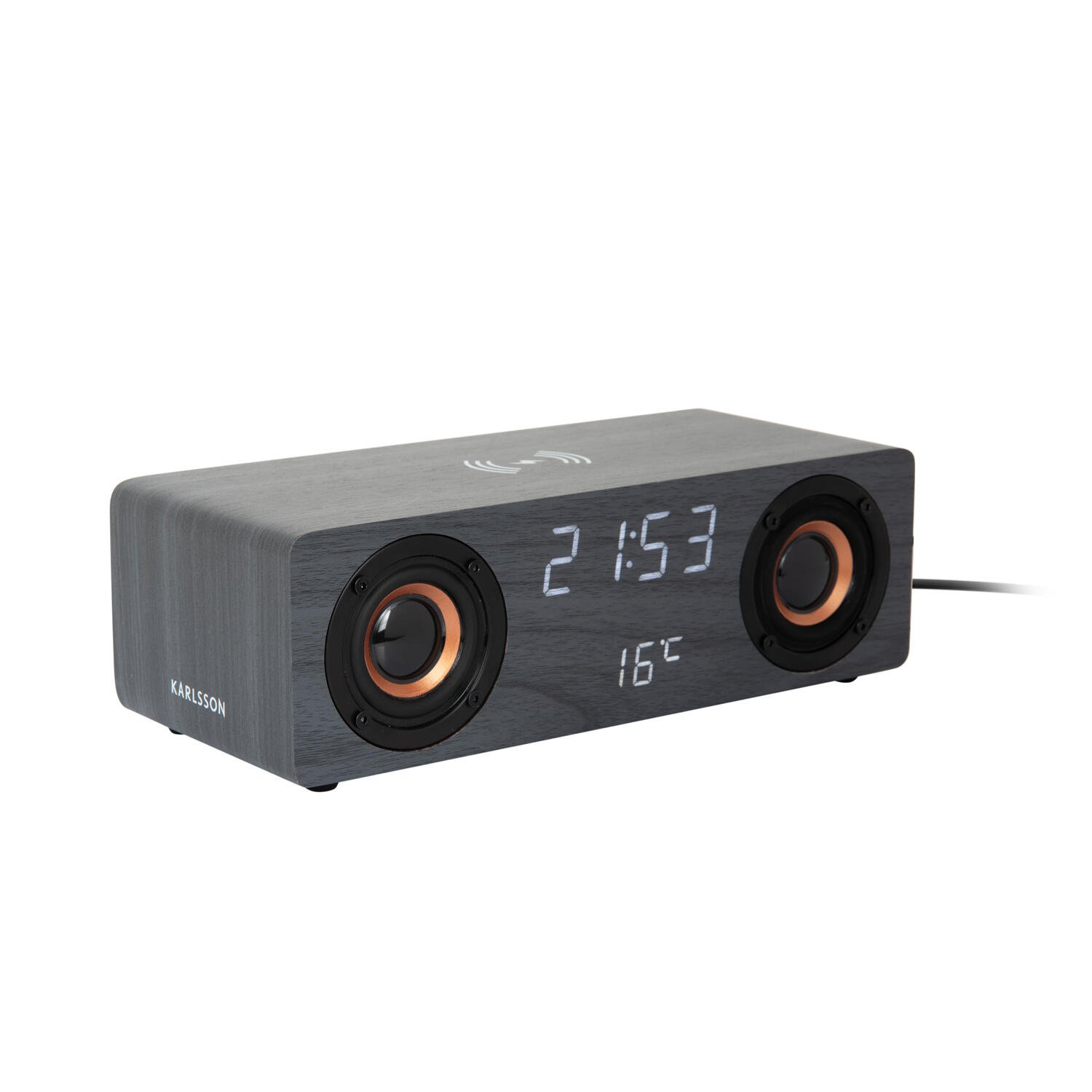 Karlsson - Alarm Clock Classic BT Speaker Radio w. Phone Charger