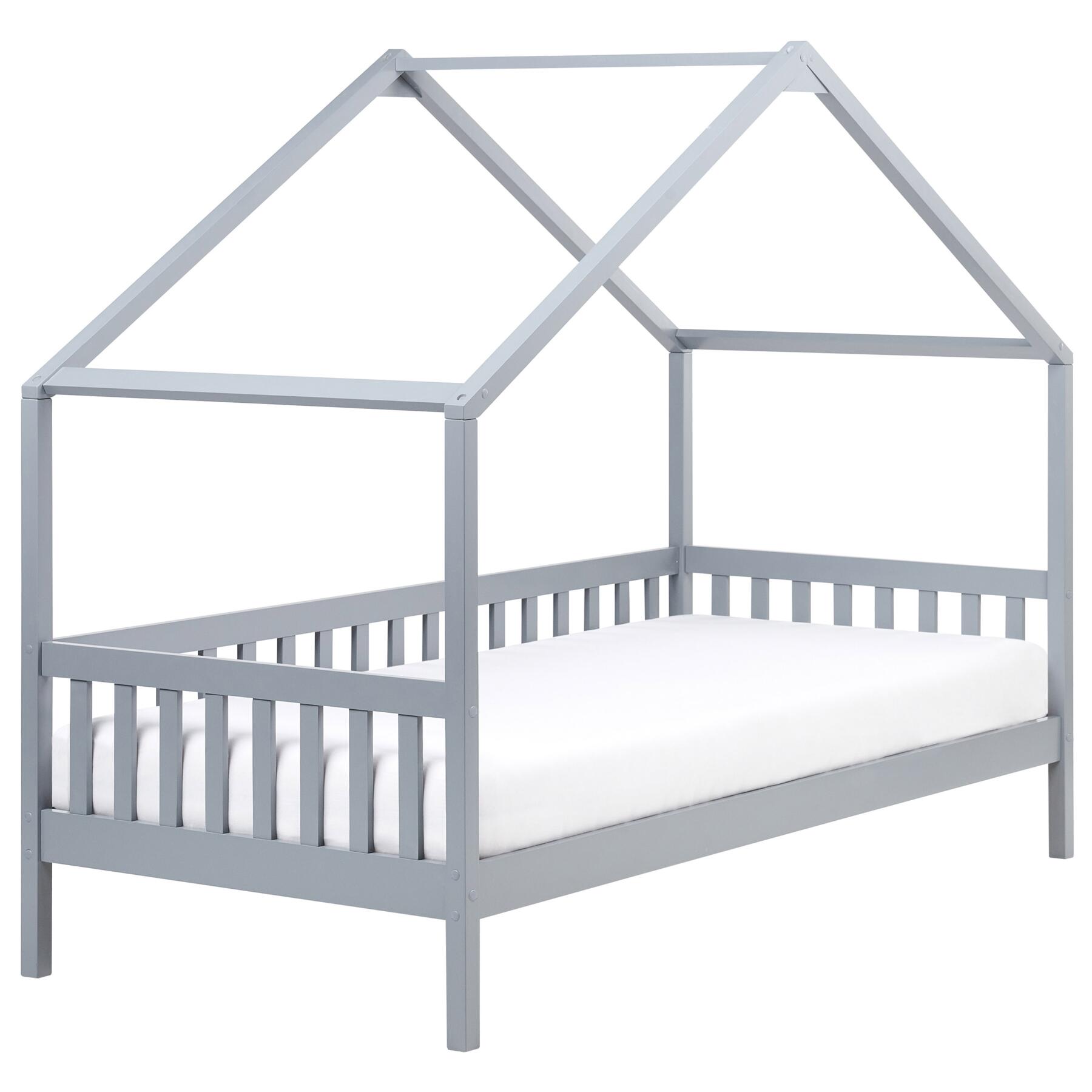 Beliani - CHARRIN - Kinderbed - Grijs - 90 x 200 cm - Grenenhout