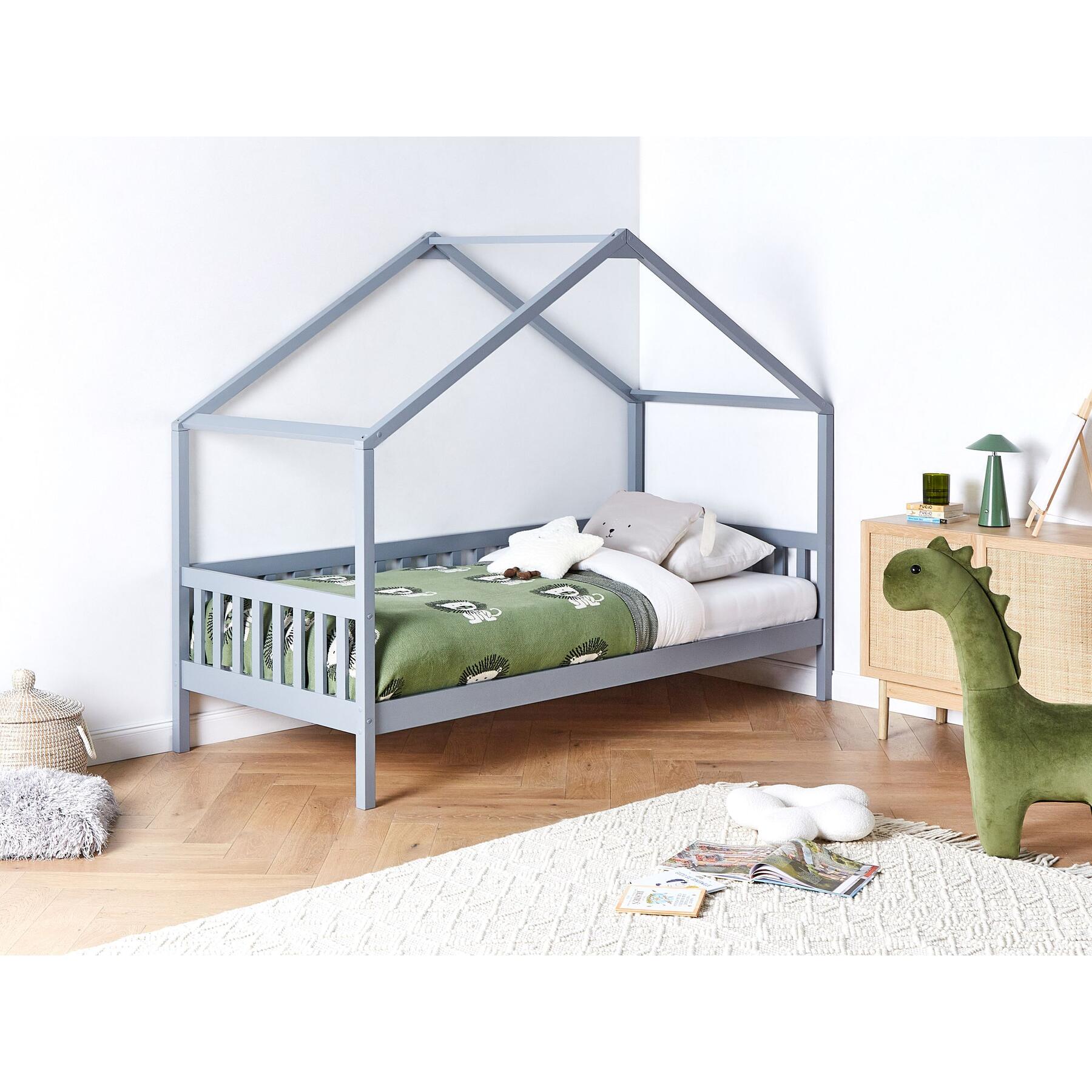 Beliani - CHARRIN - Kinderbed - Grijs - 90 x 200 cm - Grenenhout