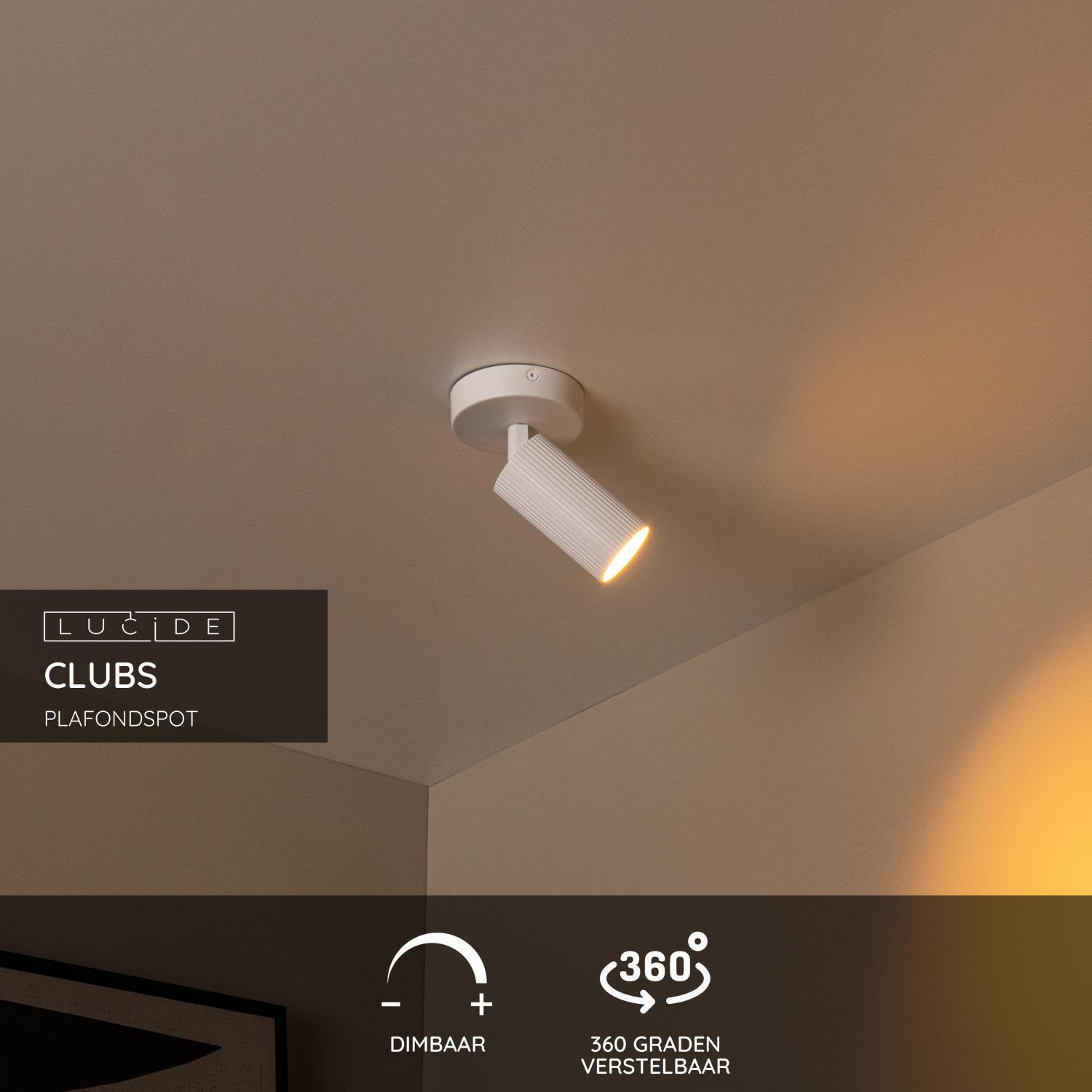Lucide CLUBS Plafondspot - Wit