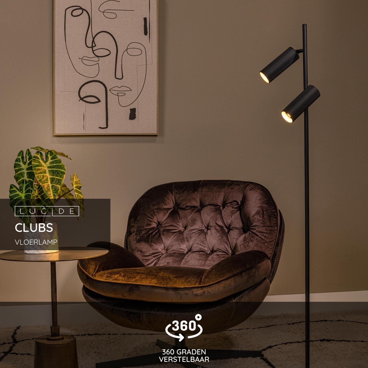 Lucide CLUBS Vloerlamp - Zwart