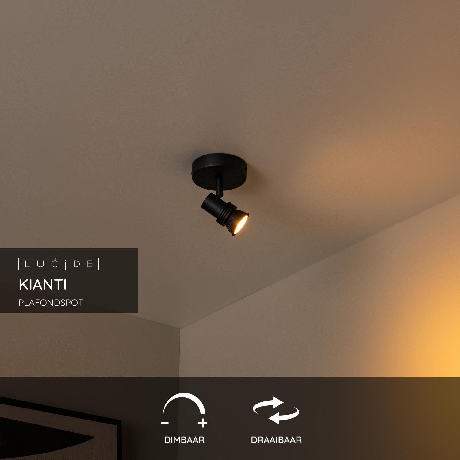 Lucide KIANTI Plafondspot - Zwart