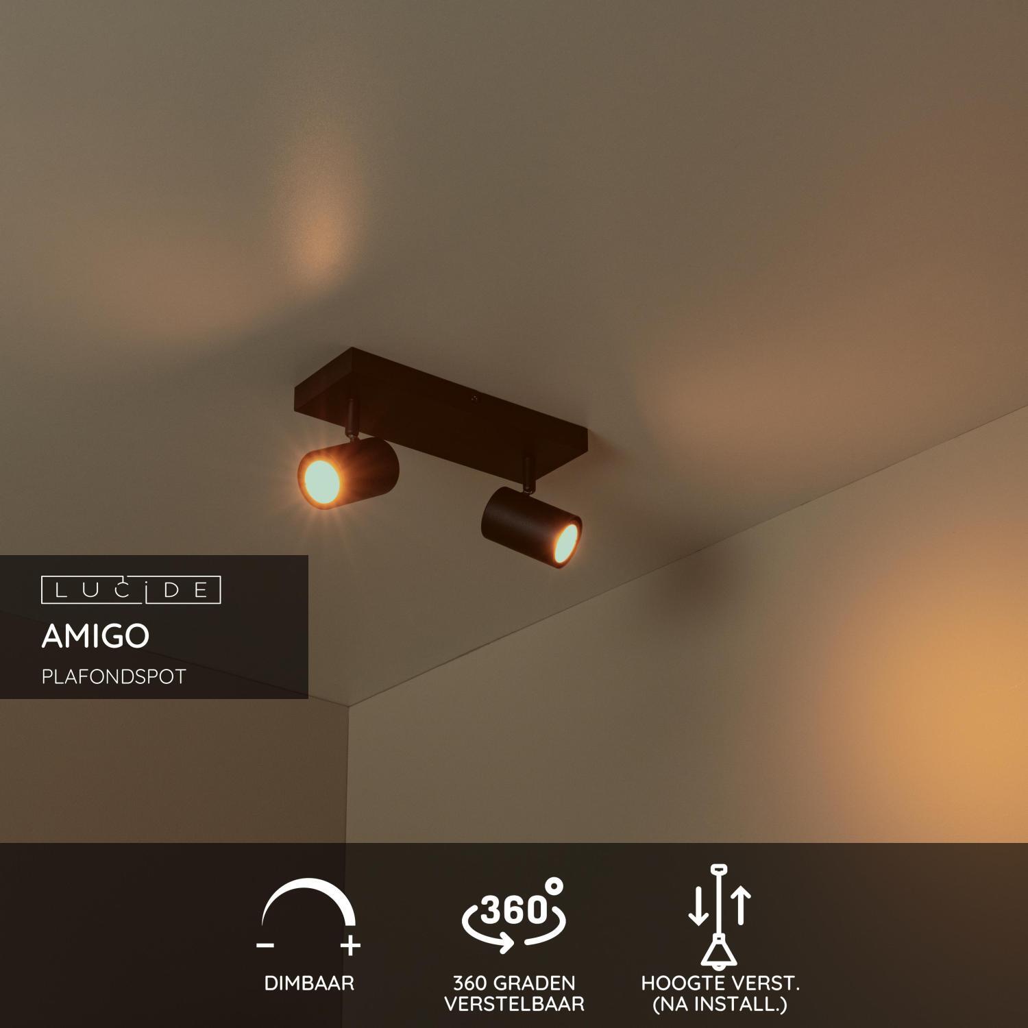 Lucide AMIGO Plafondspot - Zwart