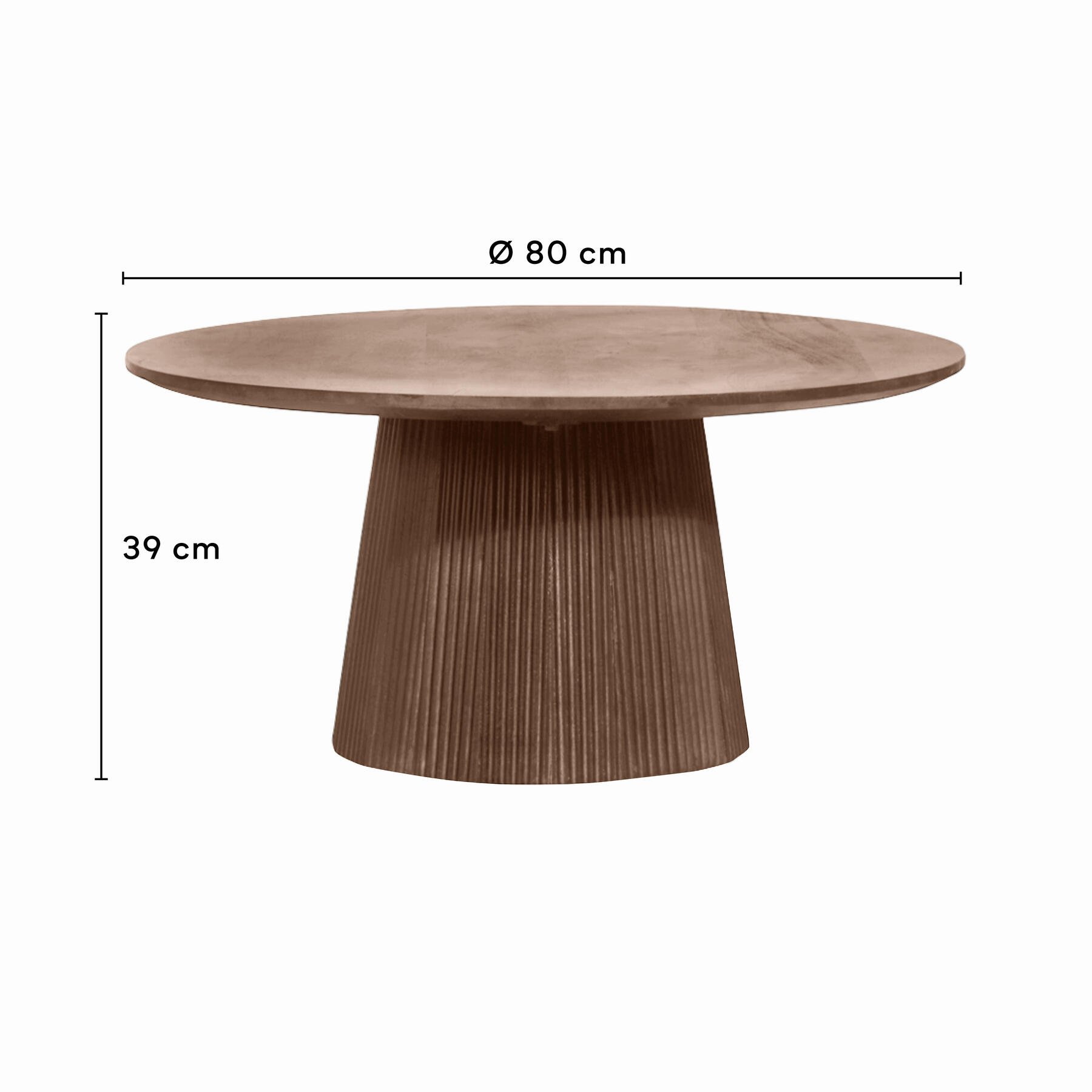 by fonQ Grand Bijzettafel Tabacco Mangohout - Ø 80 cm
