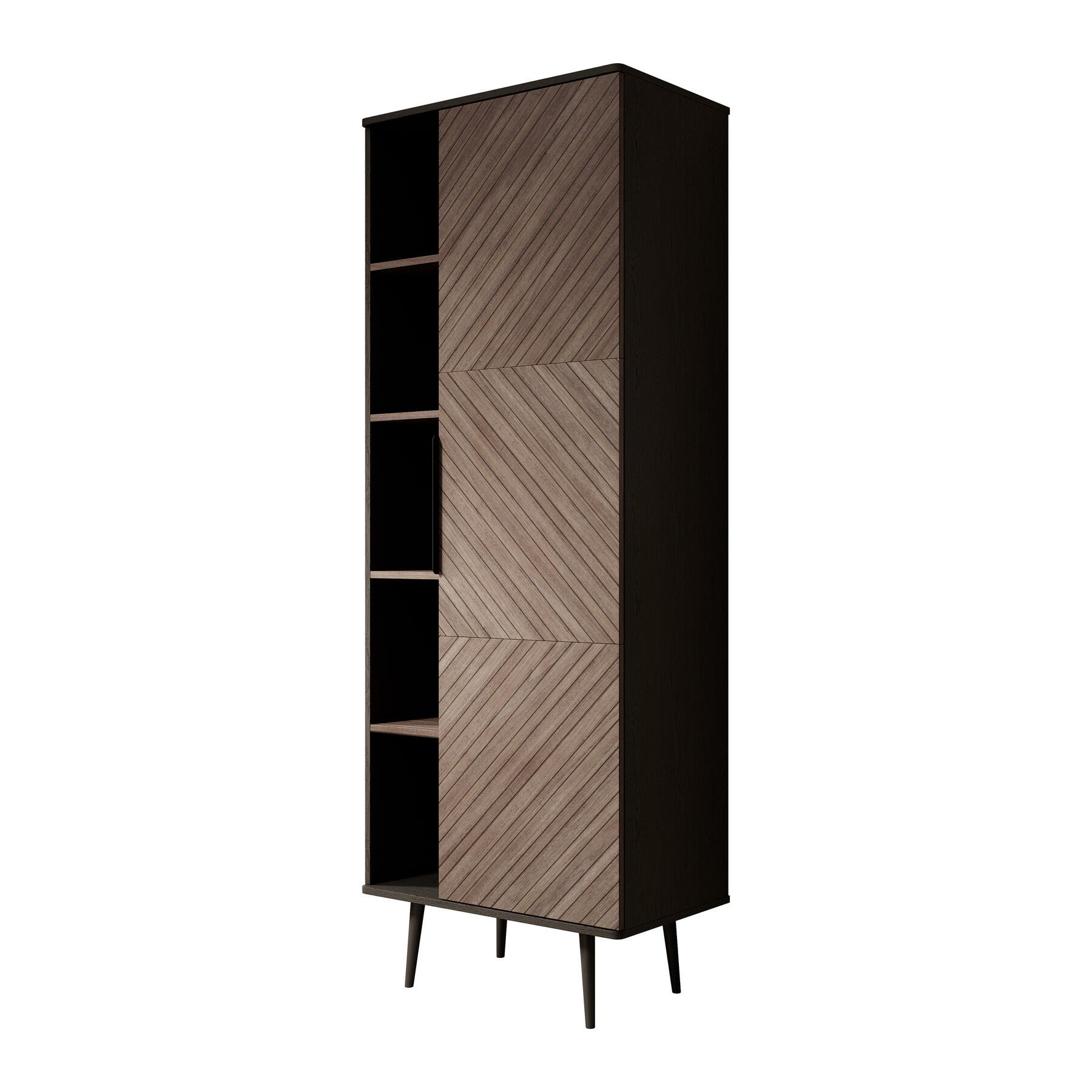 Meubella Boekenkast Pedro - Donker eiken - Zwart eiken - 70 cm