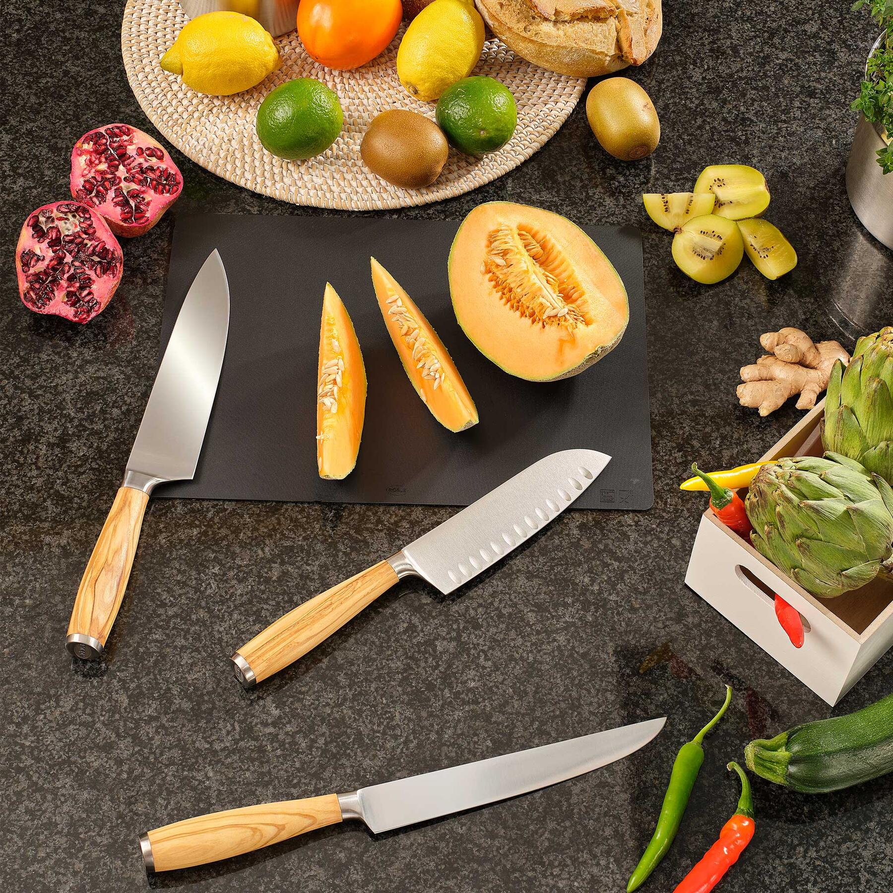 Santoku Mes, 16 cm, Olijfhout - Rösle | Artesano