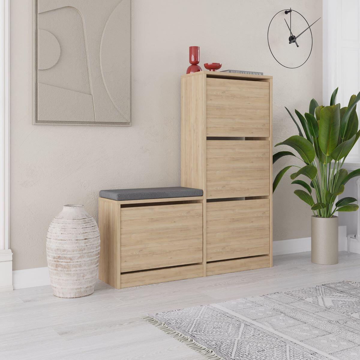 Calicosy - Schoenenkast DUDE - B105 cm - Eikenlook