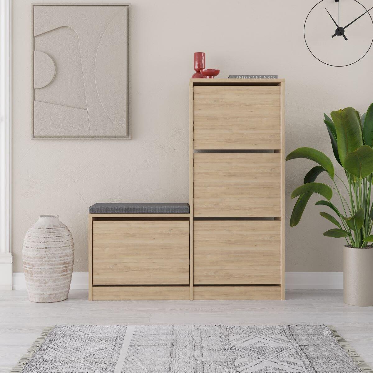 Calicosy - Schoenenkast DUDE - B105 cm - Eikenlook