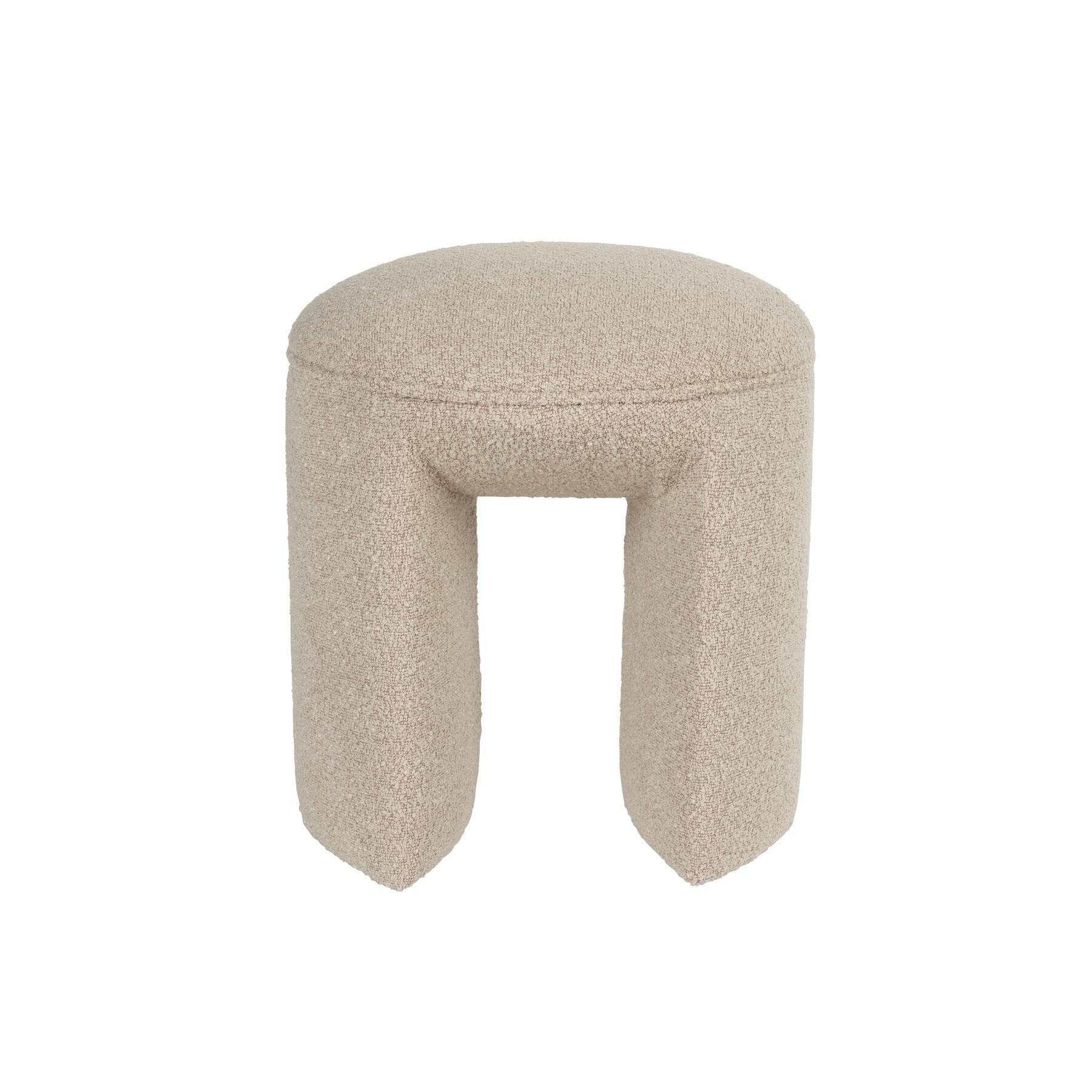 Housecraft Living Noxx Kruk| Poef Teddy stof Beige