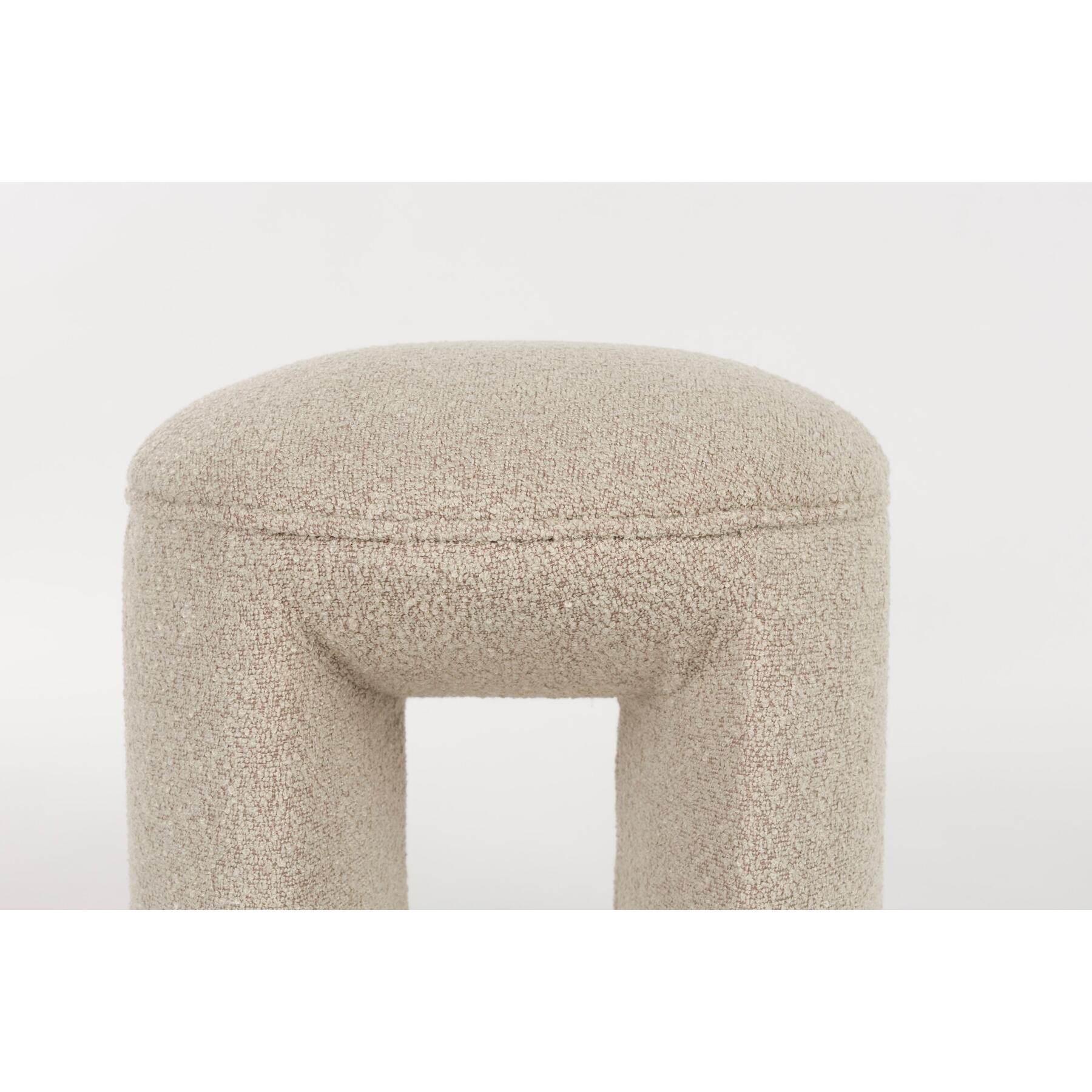 Housecraft Living Noxx Kruk| Poef Teddy stof Beige