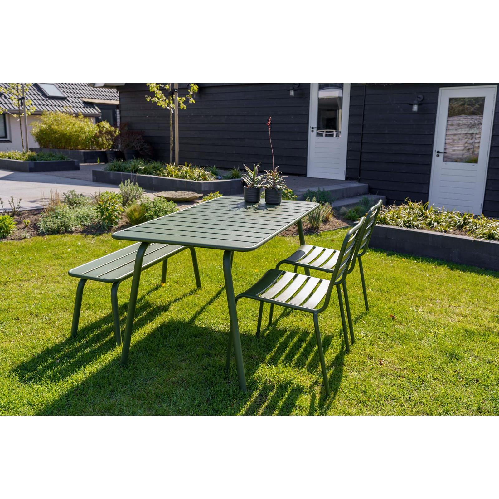 Metalen tuinset Max olijfgroen 150 cm