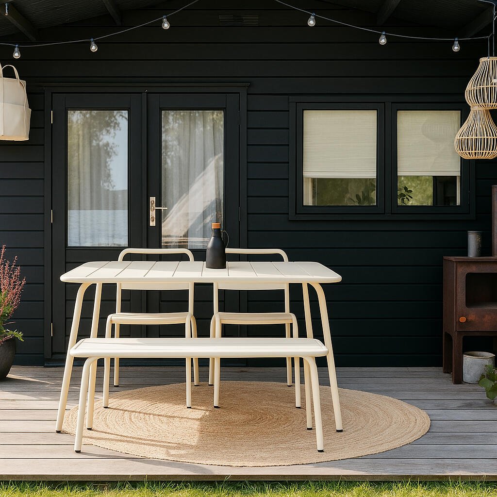 Metalen tuinset Max 150 cm ivoor - 4-delig