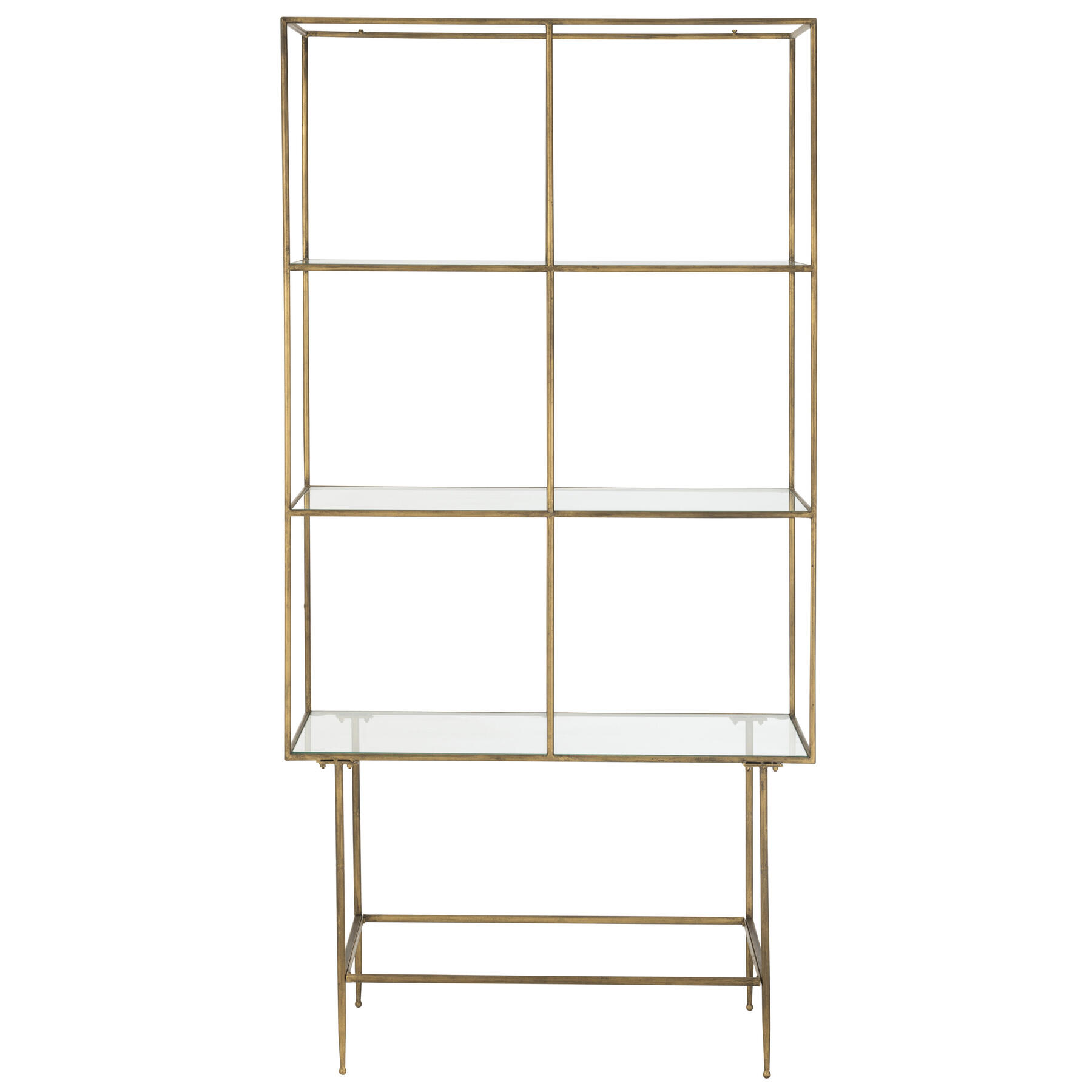 J-Line rek 3 Legplanken - metaal|glas - goud