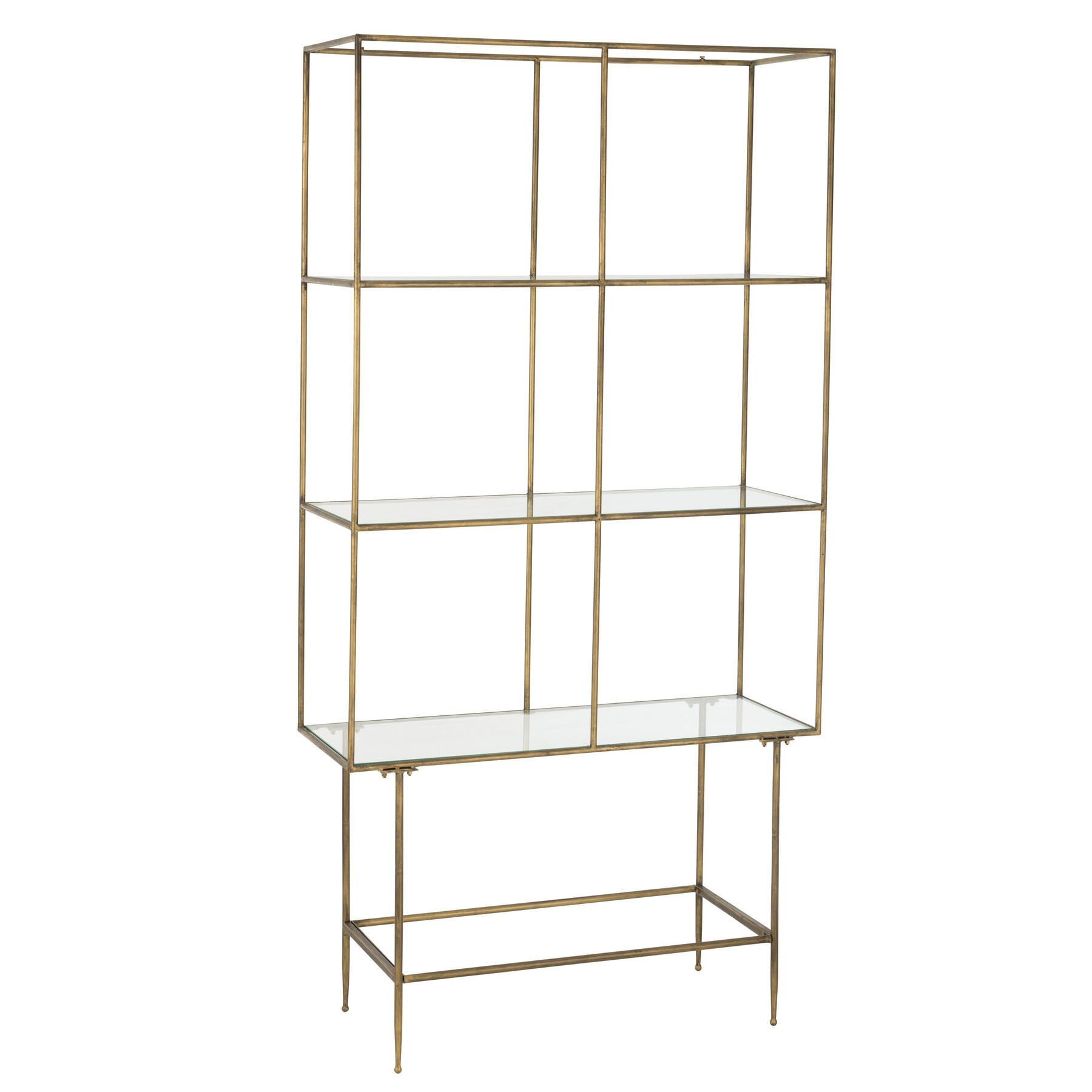 J-Line rek 3 Legplanken - metaal|glas - goud