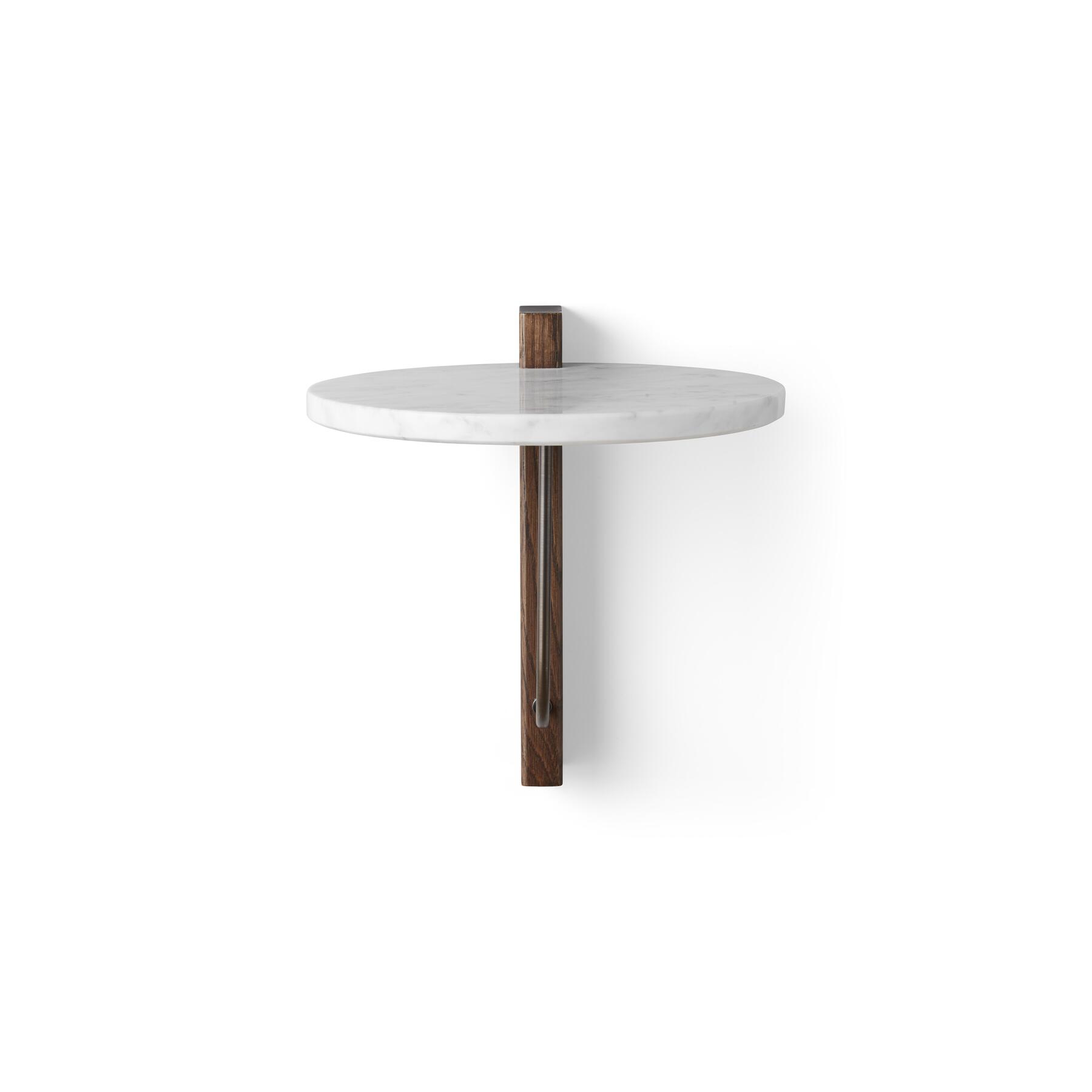 Audo Copenhagen Corbel wandplank donker eiken|Carrara marmer