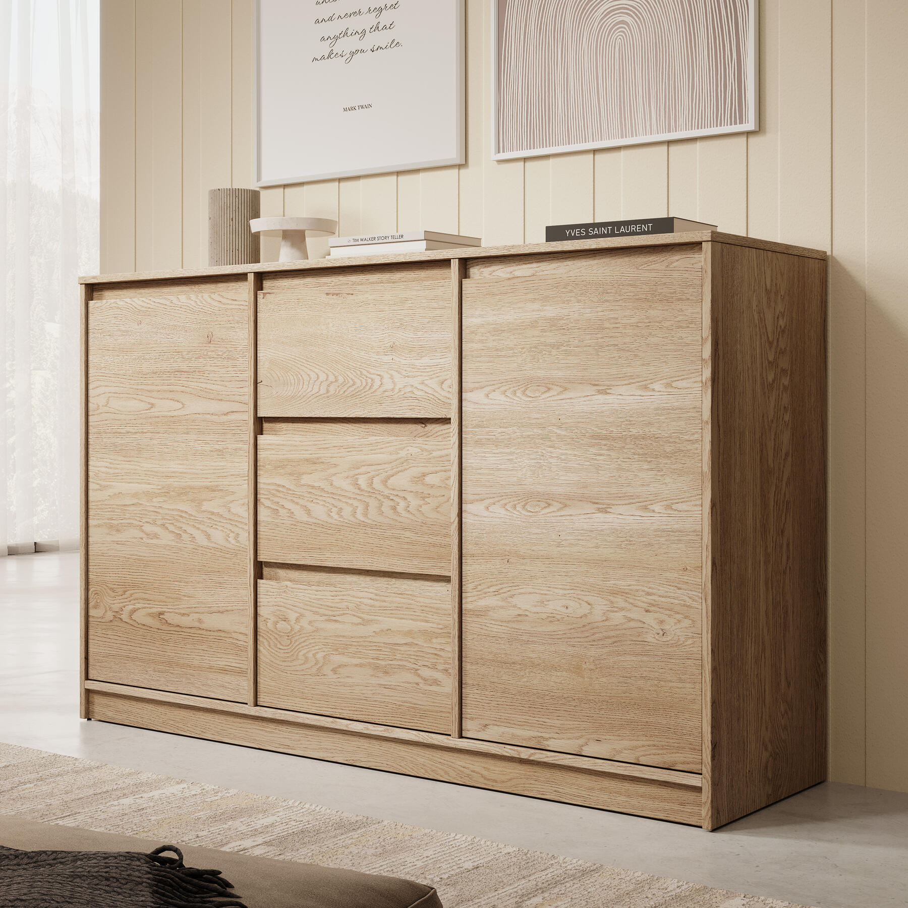 Meubella Dressoir Cuarto - Eiken - 138 cm