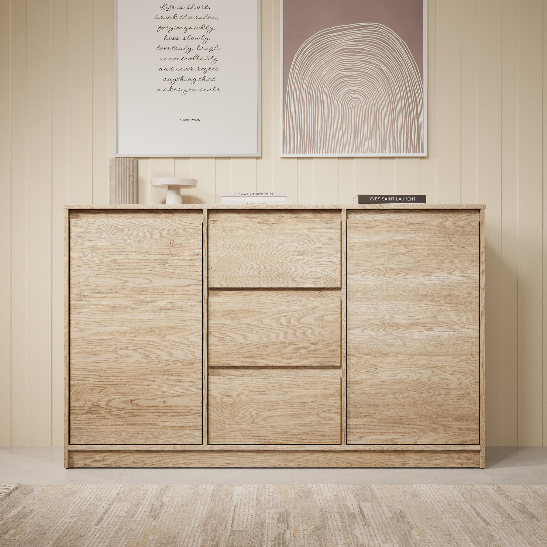 Meubella Dressoir Cuarto - Eiken - 138 cm