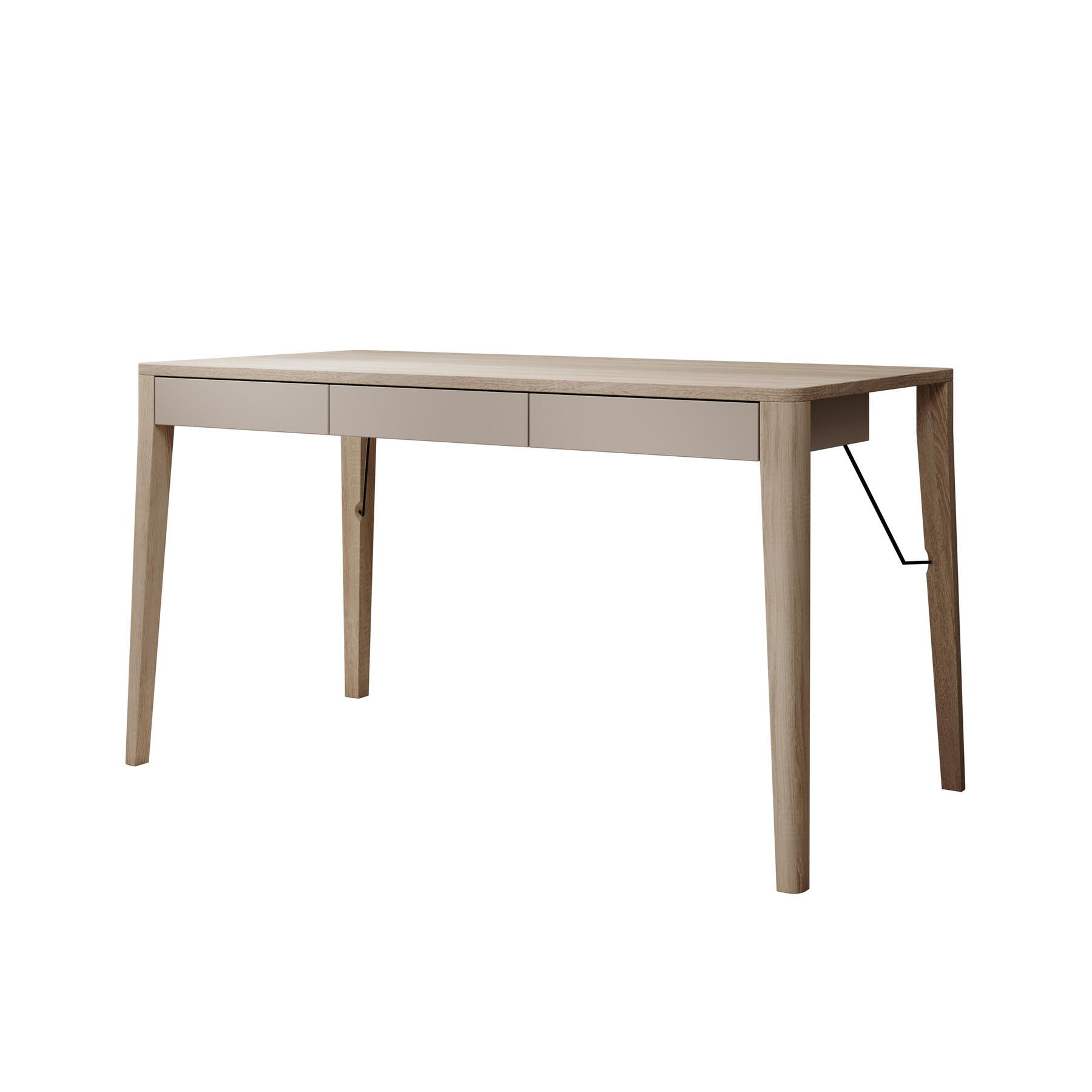 Meubella Bureau Mazar - Licht eiken - 139 cm