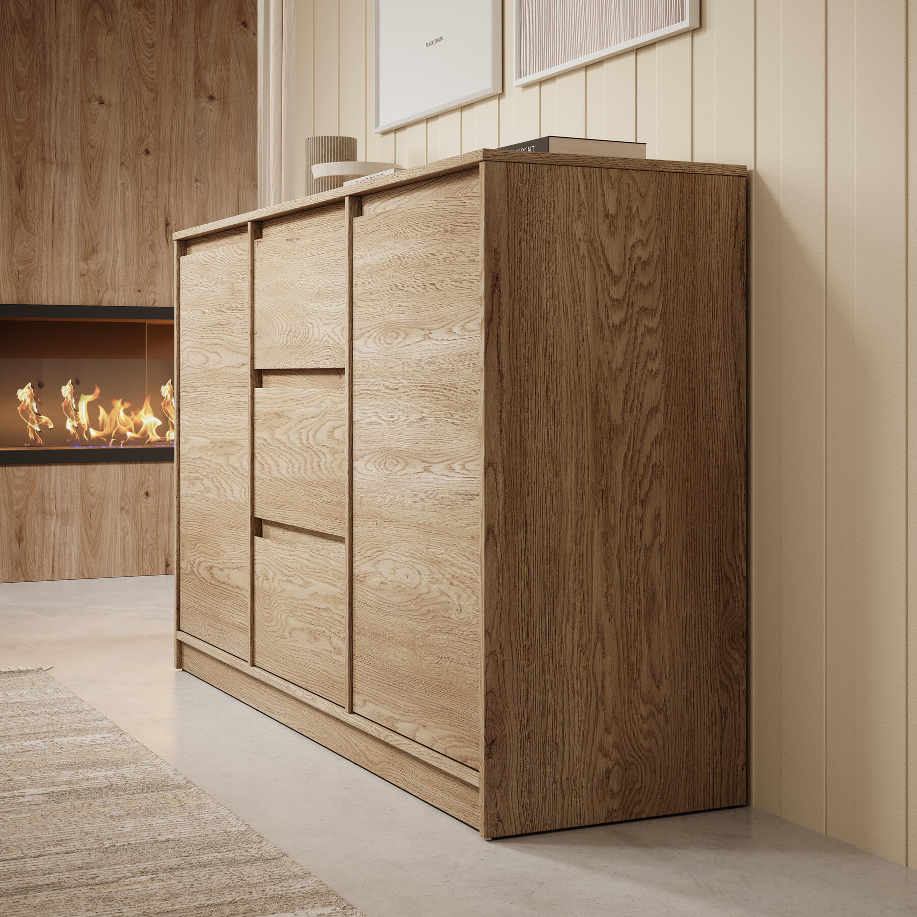 Meubella Dressoir Cuarto - Eiken - 138 cm