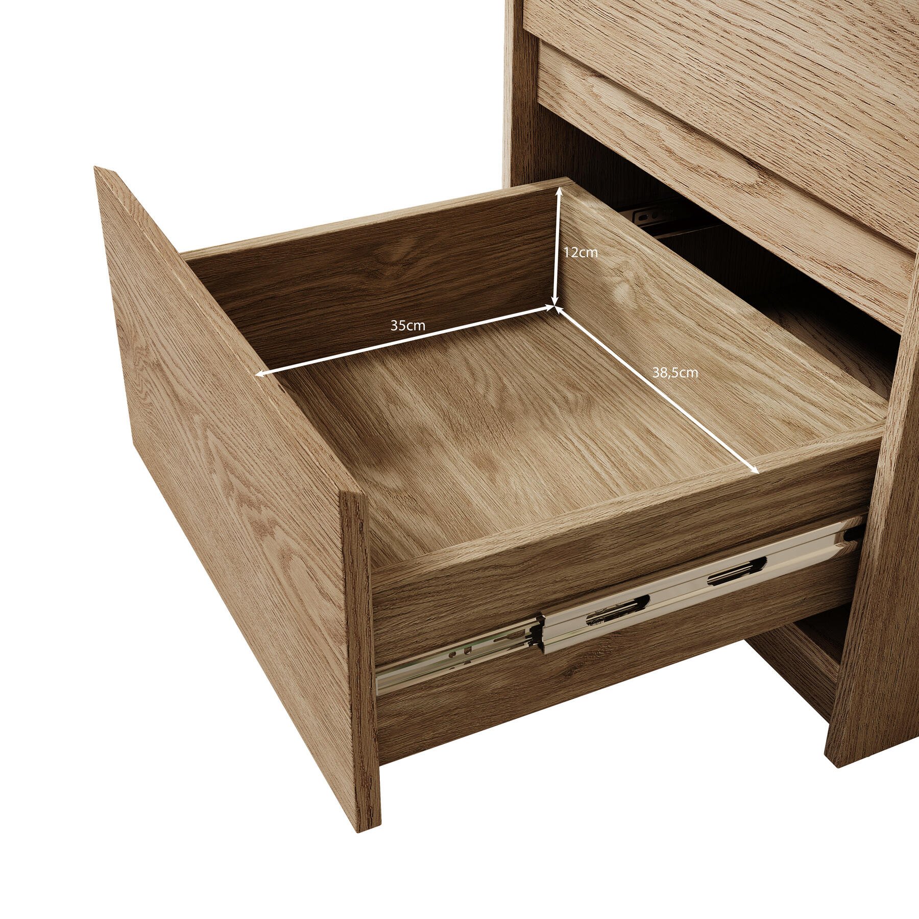 Meubella Ladekast Cuarto - Eiken - 47 cm