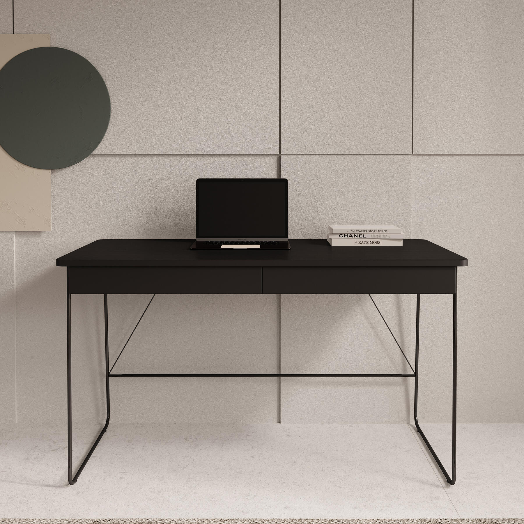 Meubella Bureau Medea - Zwart - 135 cm
