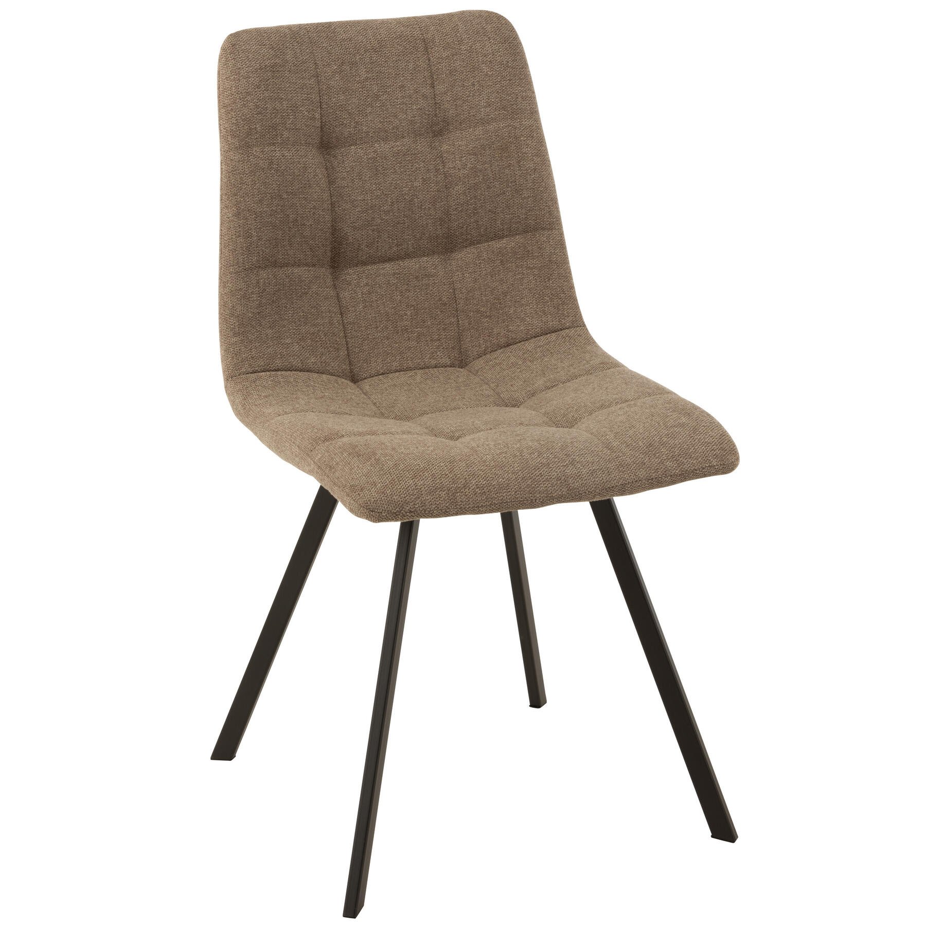 J-Line stoel Babette - textiel|metaal - beige - 2 stuks