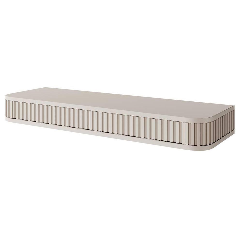 NADUVI Collection Ovarlo hangende kaptafel met groeven en twee laden,