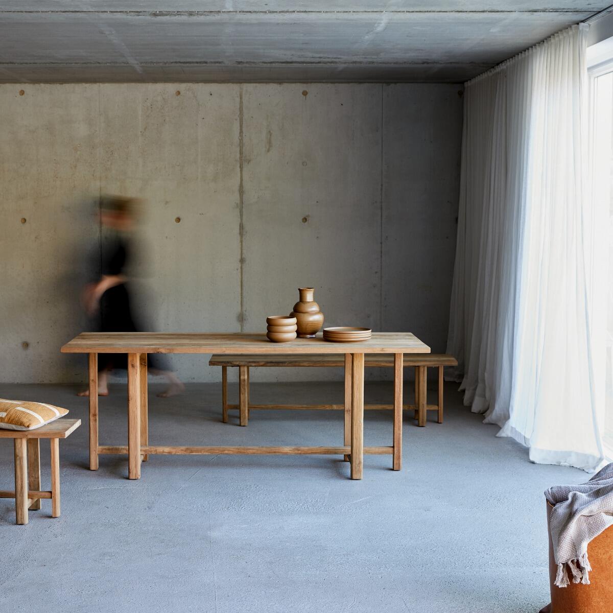 Tikamoon - Eettafel van massief gerecycled teakhout voor 6|8 personen