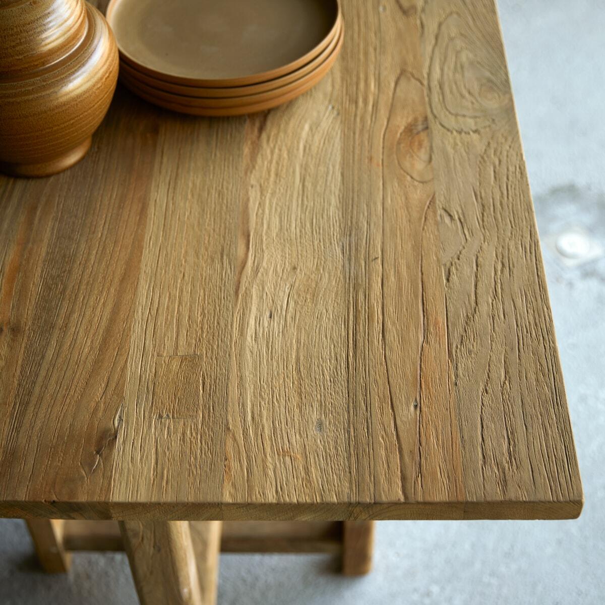 Tikamoon - Eettafel van massief gerecycled teakhout voor 6|8 personen