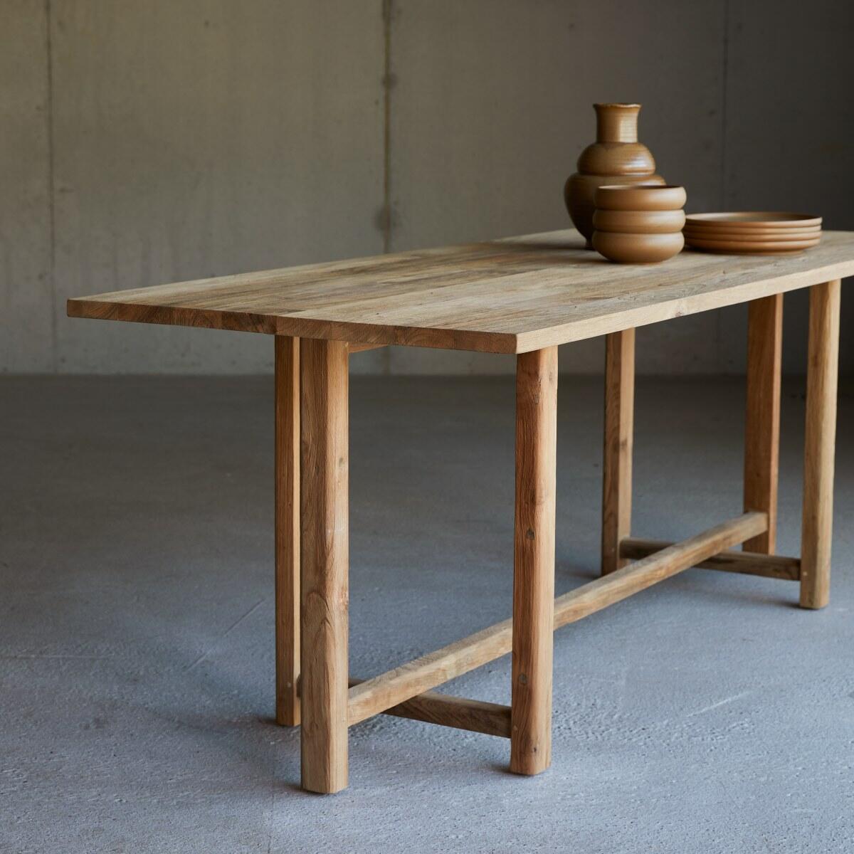 Tikamoon - Eettafel van massief gerecycled teakhout voor 6|8 personen