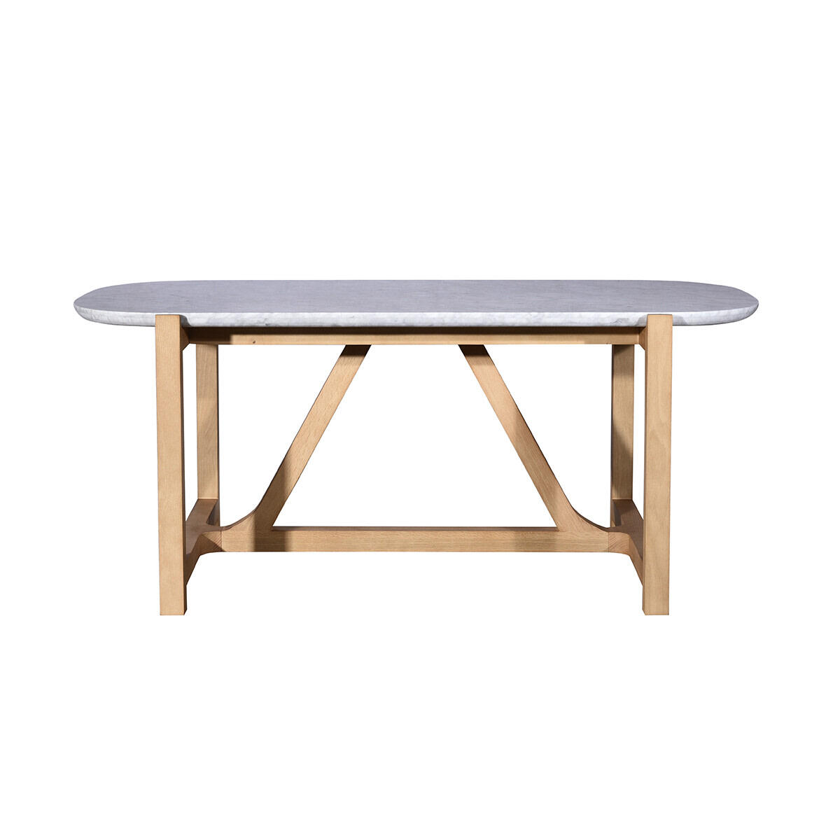 Tikamoon - Eettafel van massief eikenhout en marmer voor 6|8 personen.