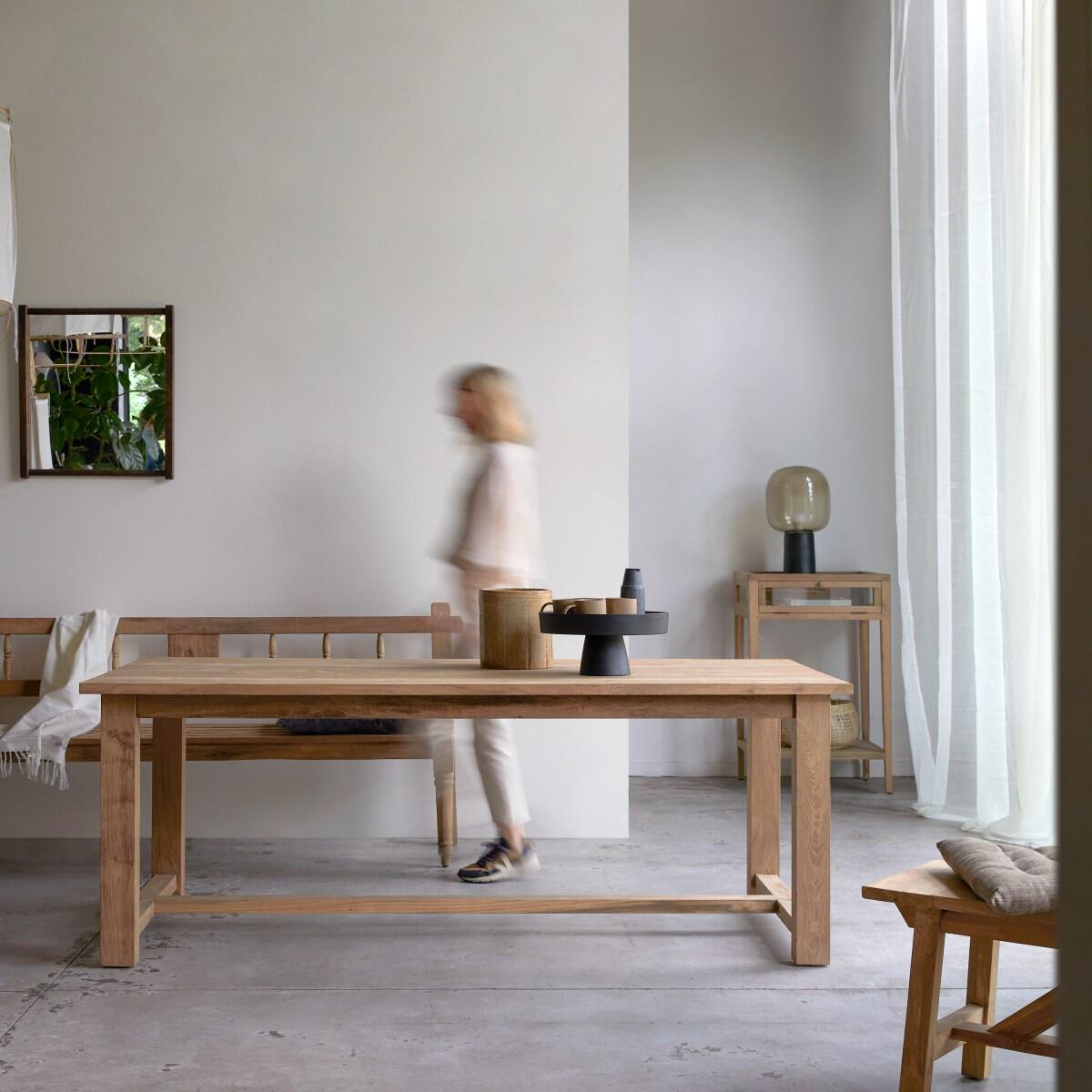 Tikamoon - Eettafel van massief gerecycled teakhout voor 6|8 pers.