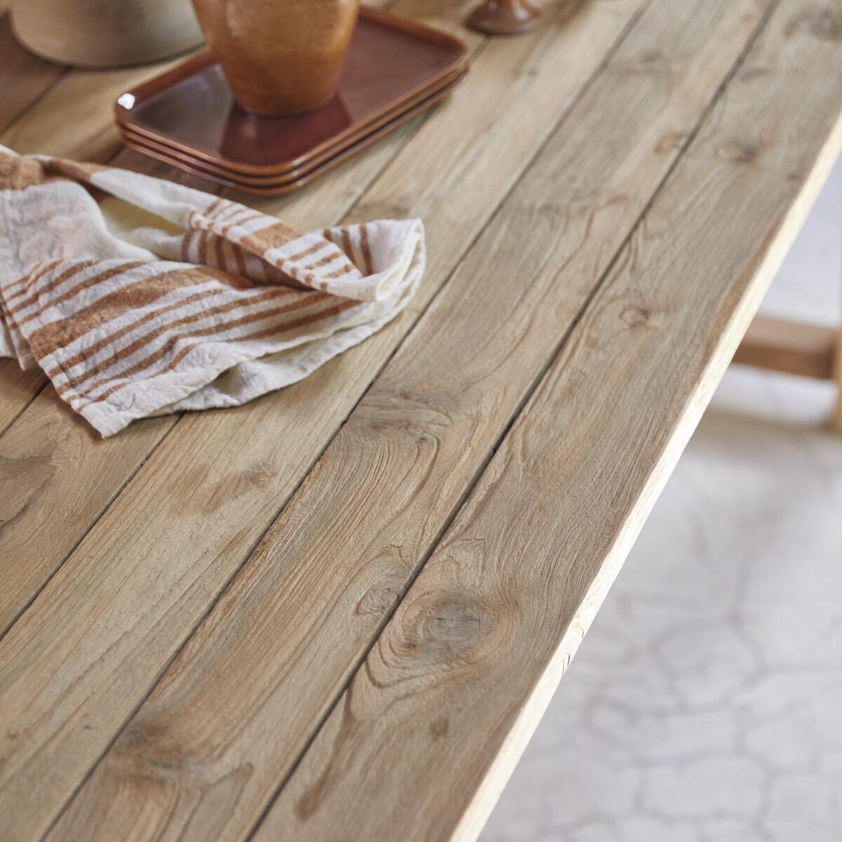 Tikamoon - Tuintafel van massief gerecycled teakhout voor 6-8 personen