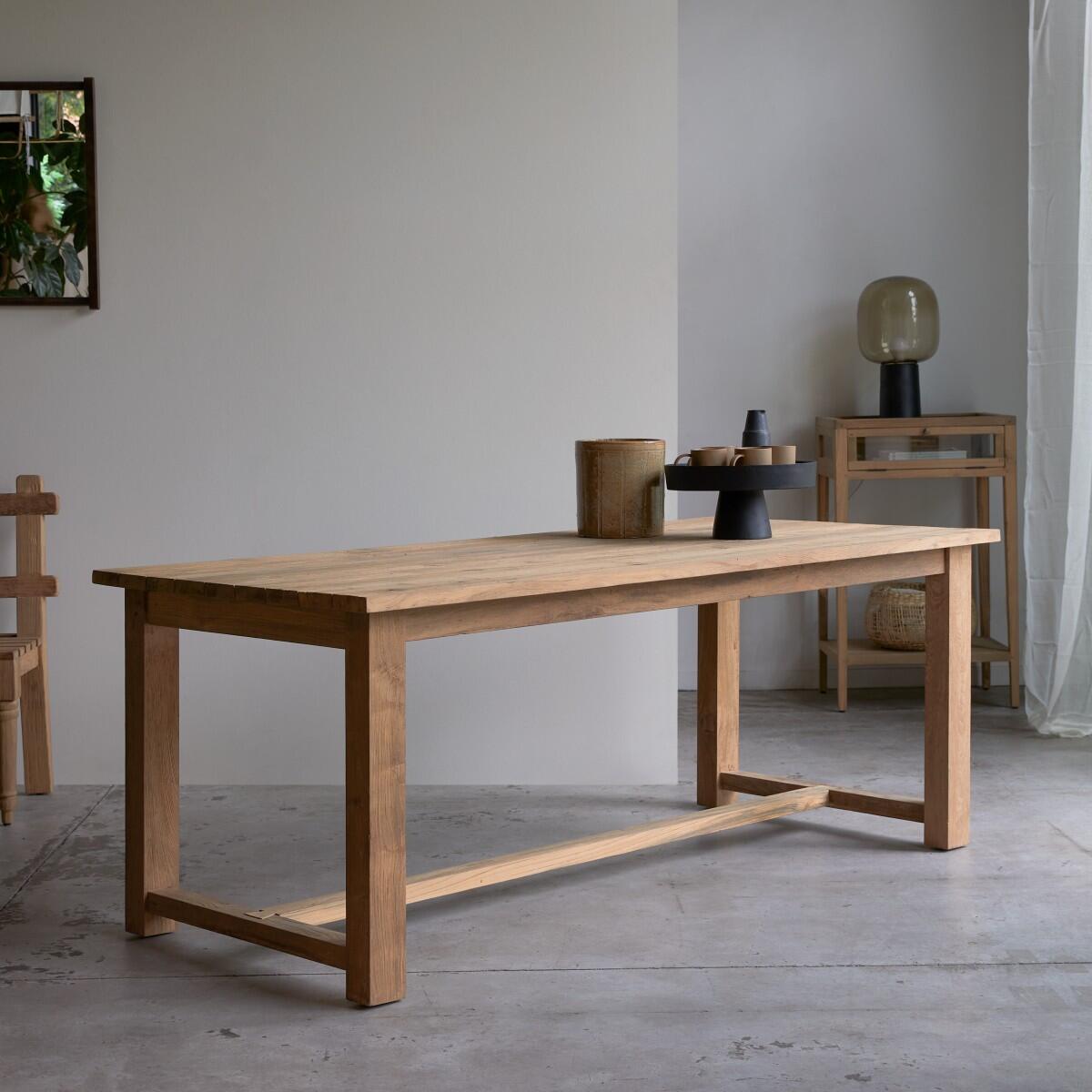 Tikamoon - Eettafel van massief gerecycled teakhout voor 6|8 pers.