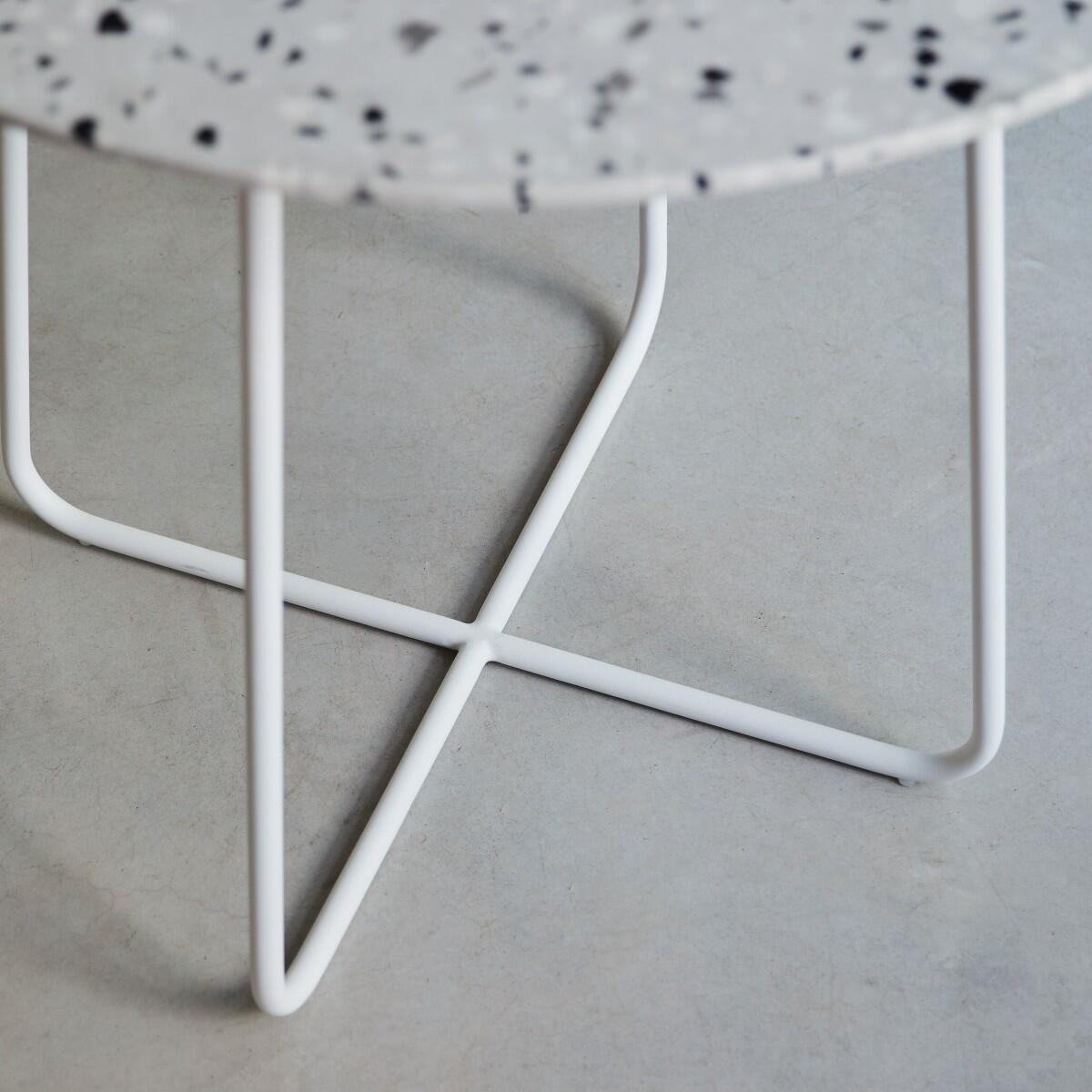 Tikamoon - Ronde tafel in premium terrazzo en wit metaal 4 pers.