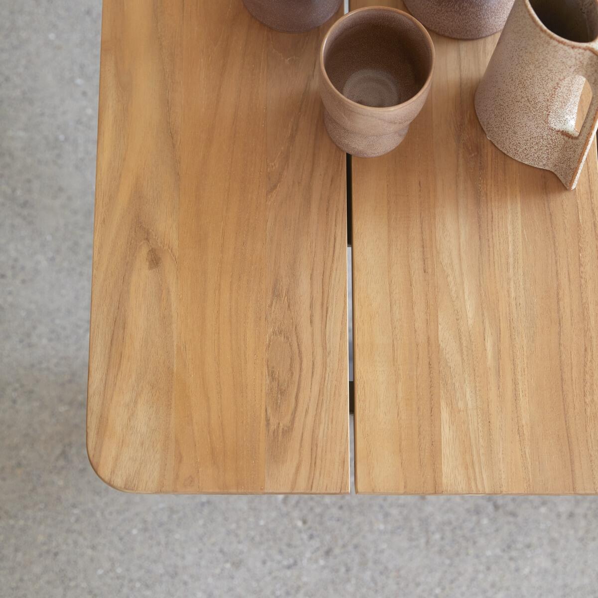 Tikamoon - Tafel van massief gerecycled teakhout aluminium 6|8 pers.