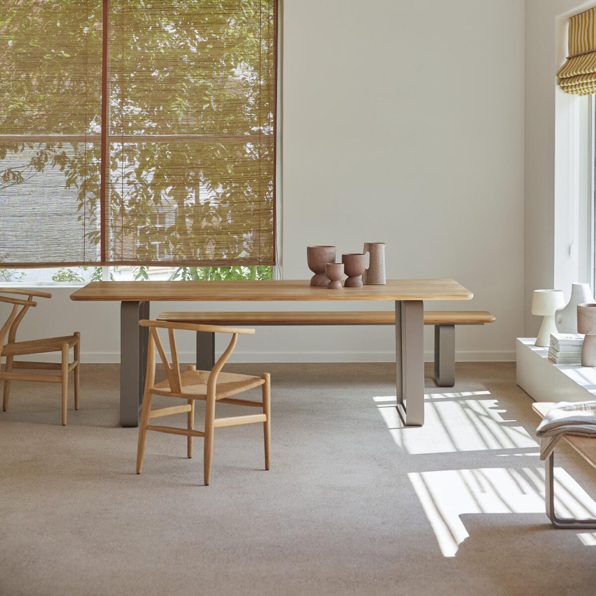 Tikamoon - Tafel van massief gerecycled teakhout aluminium 6|8 pers.