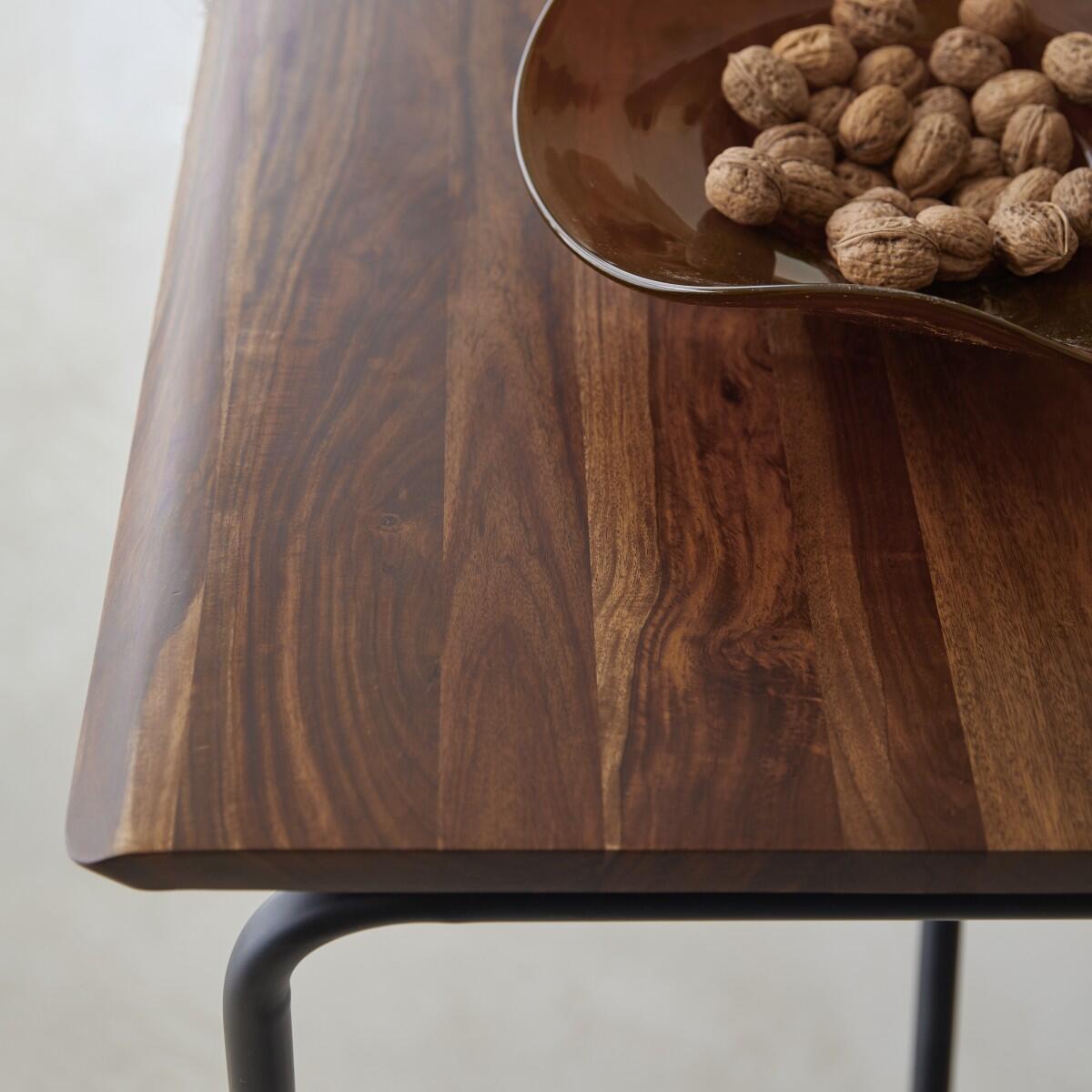 Tikamoon - Hoge tafel van massief palissander en metaal voor 4 pers.