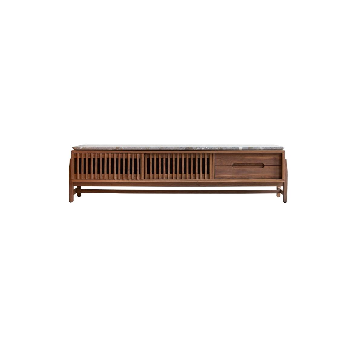 Tikamoon - Tv-meubel van massief notenhout en premium terrazzo 175 cm