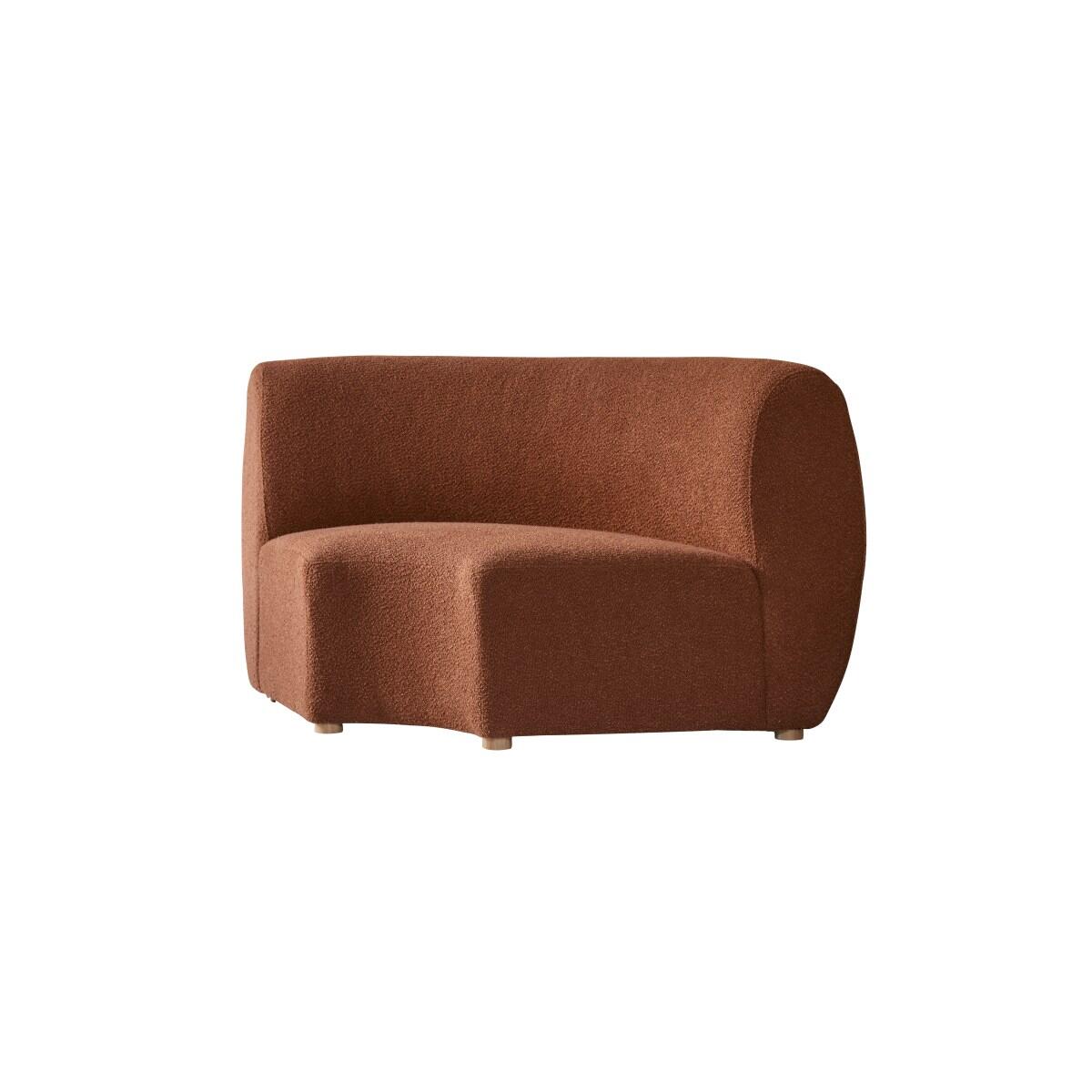 Tikamoon - Modulaire fauteuil van massief acaciahout terracotta stof